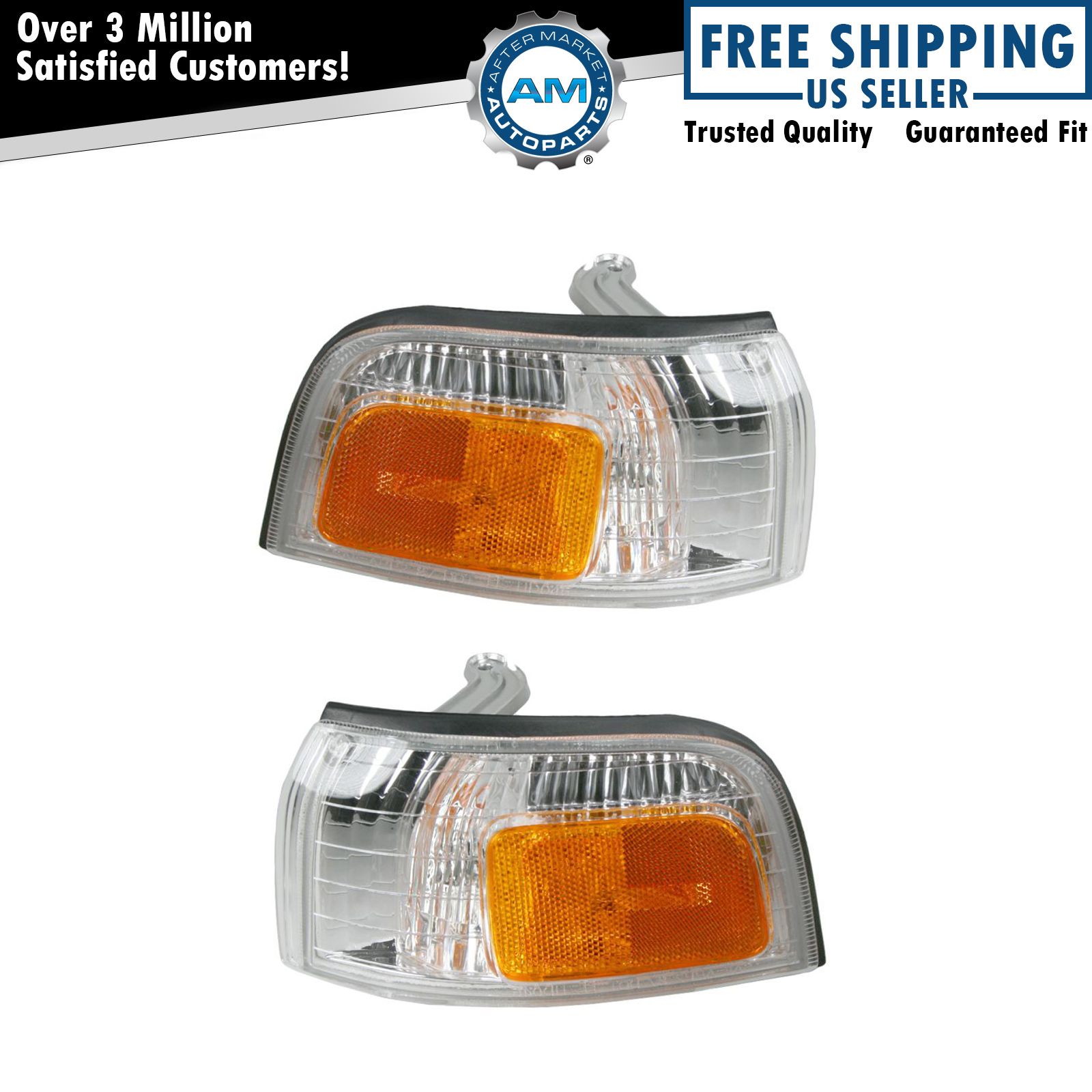 Side Marker Parking Turn Signal Corner Lights Pair Set for 92-93 Honda Accord