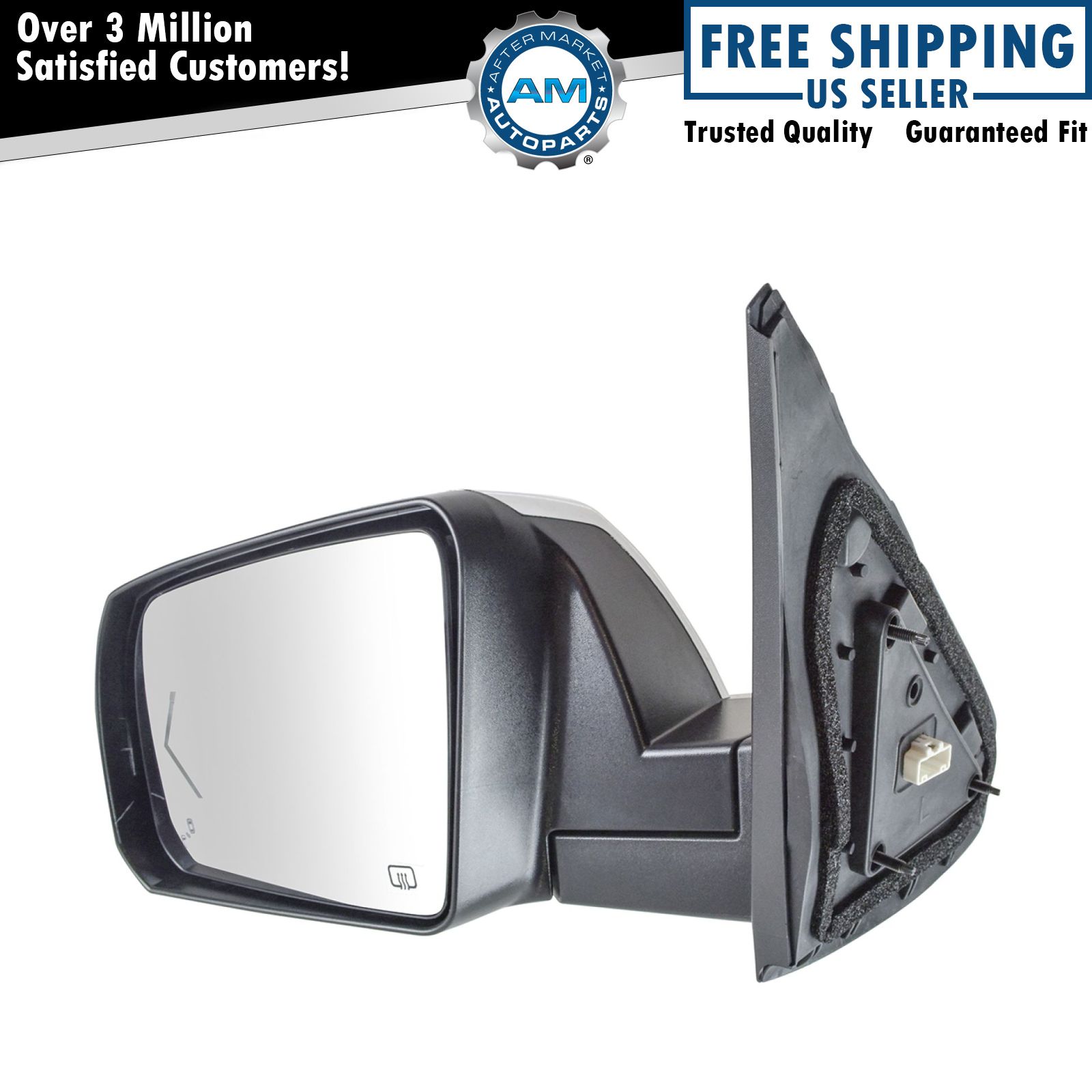 Mirror Power Fold Heat Signal Memory Blind Spot Puddle Chrome Left LH for Tundra