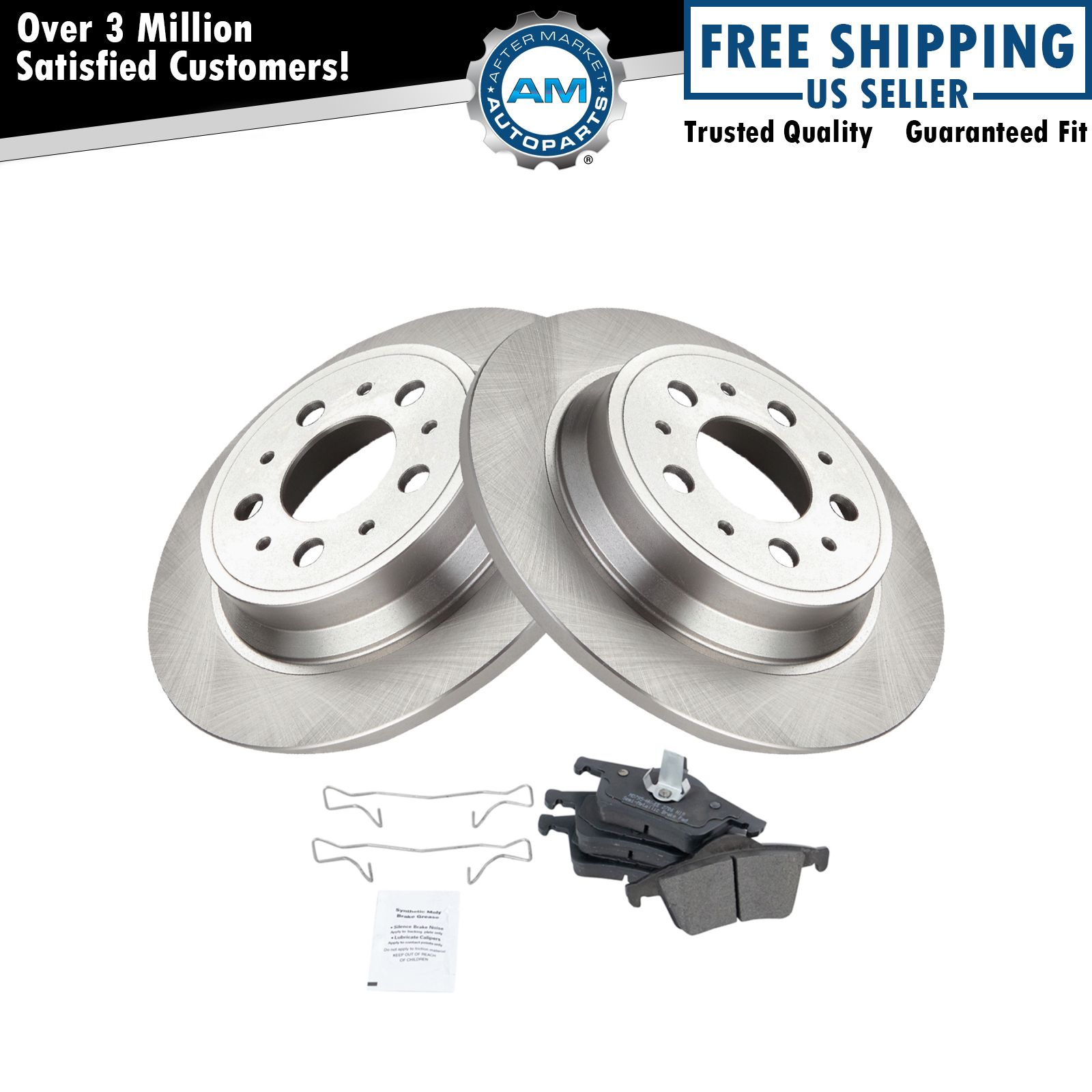 Rear Disc Brake Pad & Rotor Kit Set for Volvo S60 S80 V70