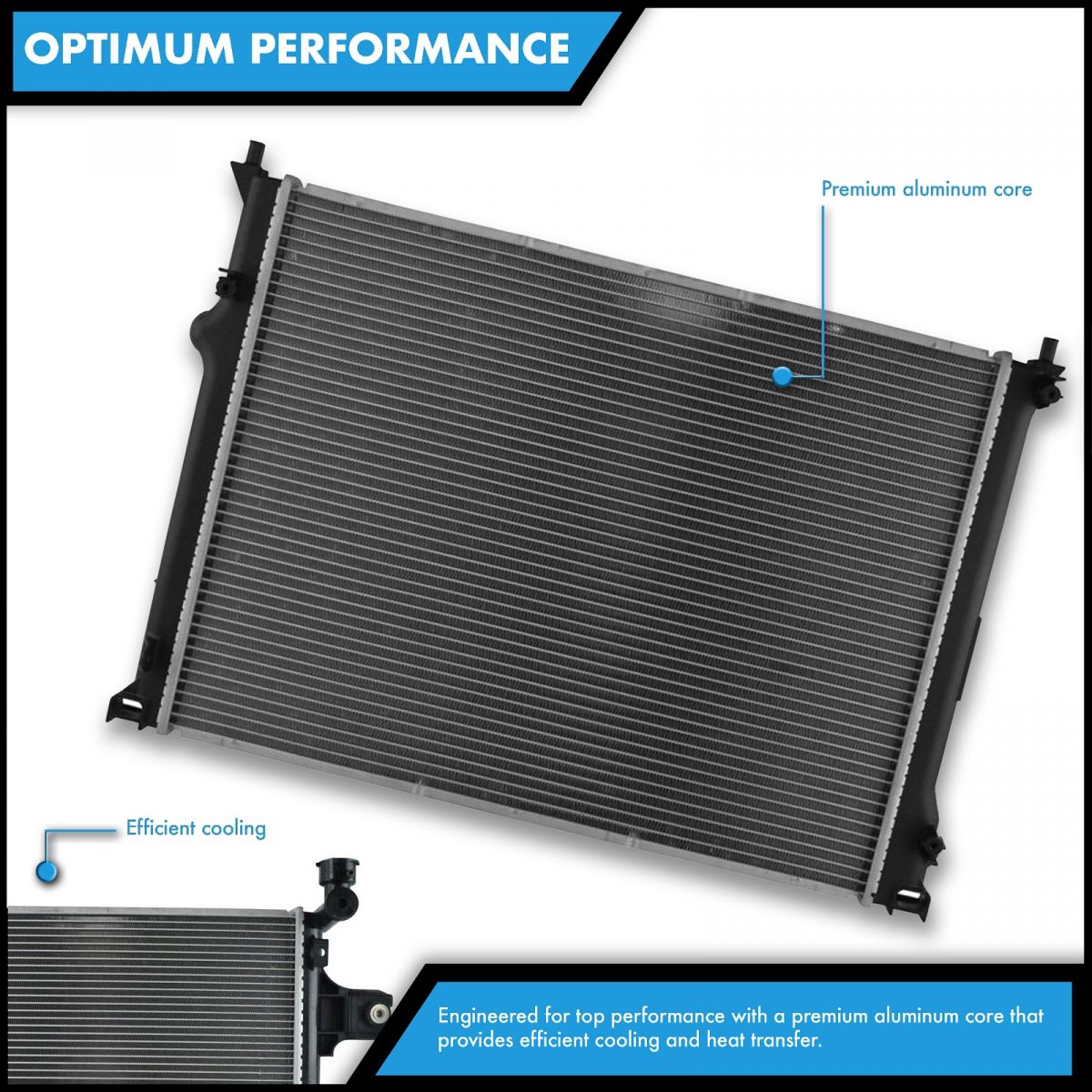 Radiator Assembly Plastic Tank With Aluminum Core Direct Fit for Chevy