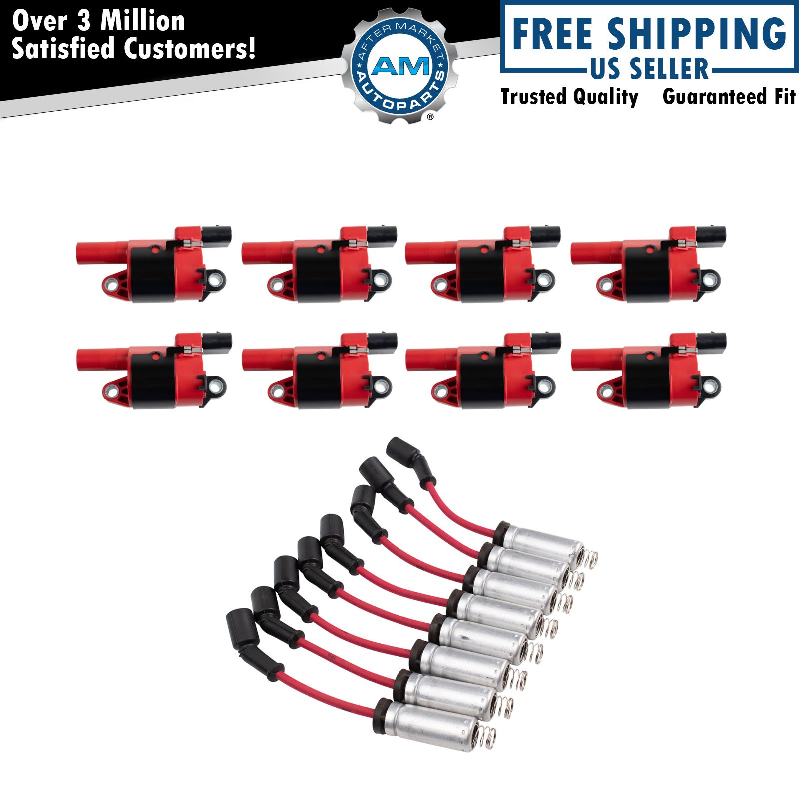 Ignition Coils Spark Plug Wires Kit Fits 2007 GMC Sierra 1500 Classic