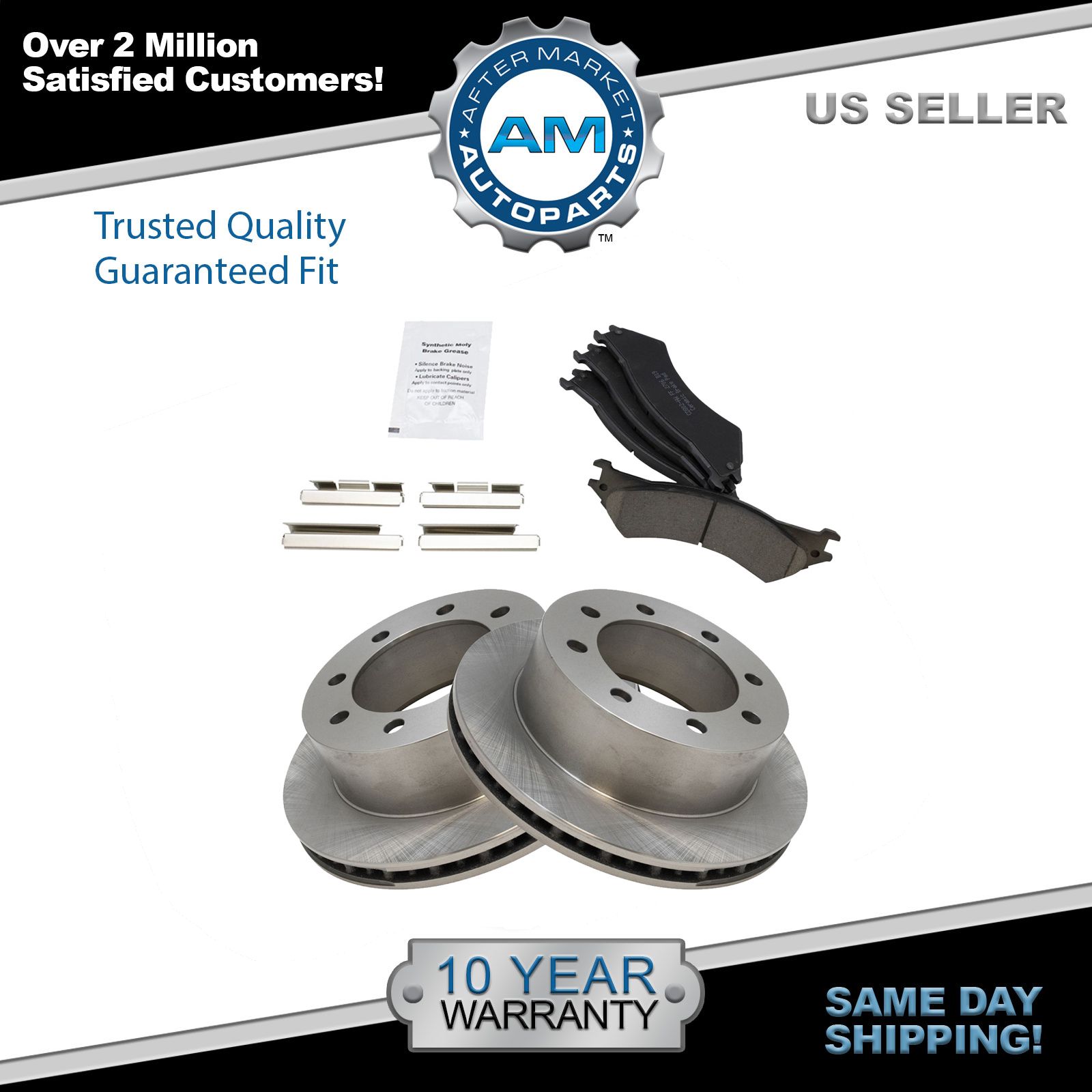 Nakamoto Rear Brake Pad /& Rotor Pair Kit Semi Metallic for 99-07 Econoline Van