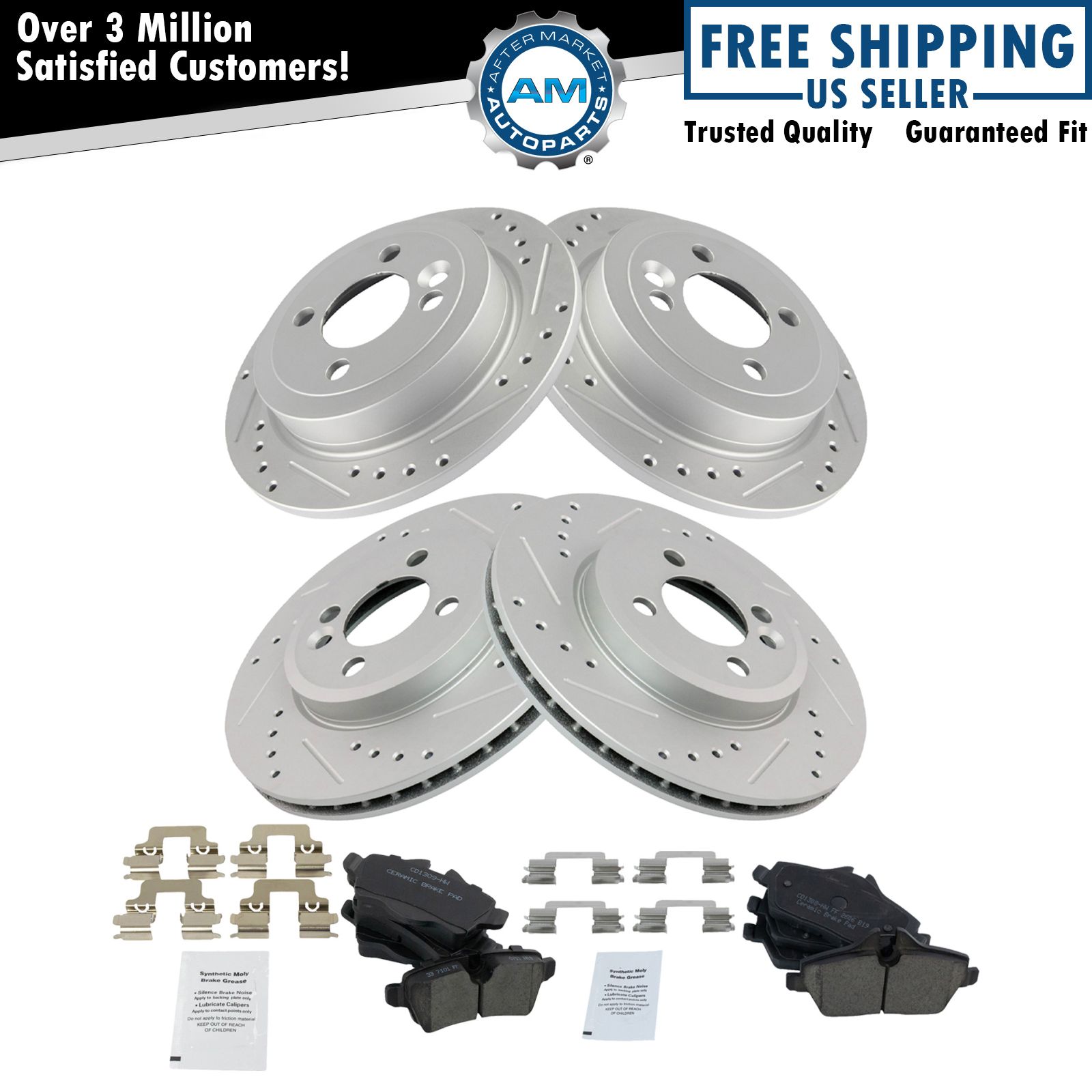 Front & Rear Ceramic Brake Pad & Performance Rotor Kit for Mini Cooper