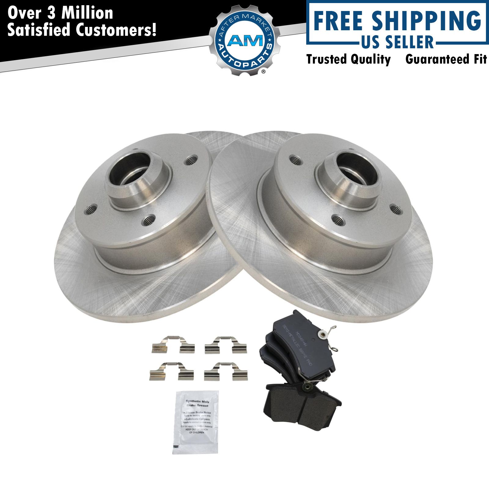 Rear Premium Posi Metallic Brake Pad & Rotor Kit for VW Volkswagen