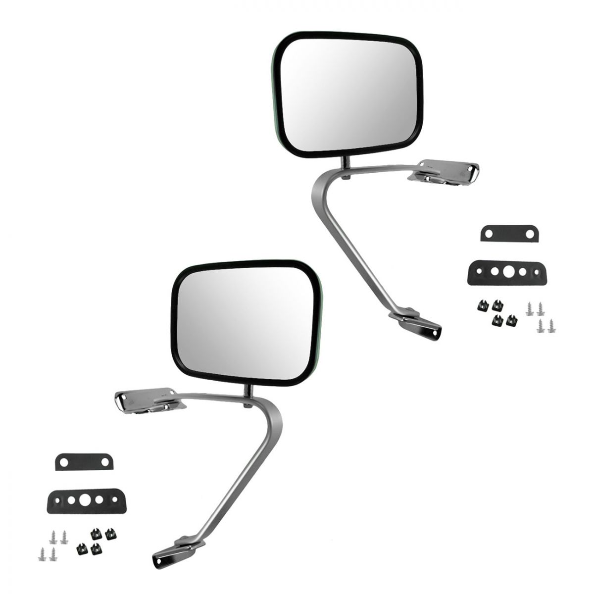 Side View Manual Mirrors Stainless Steel Pair Set For Ford F Series