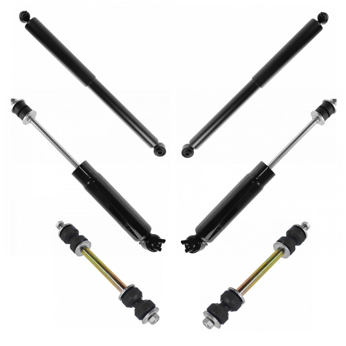 6pc Shock Absorber & Sway Bar End Link Kit for Chevy GMC 2500 3500 Van