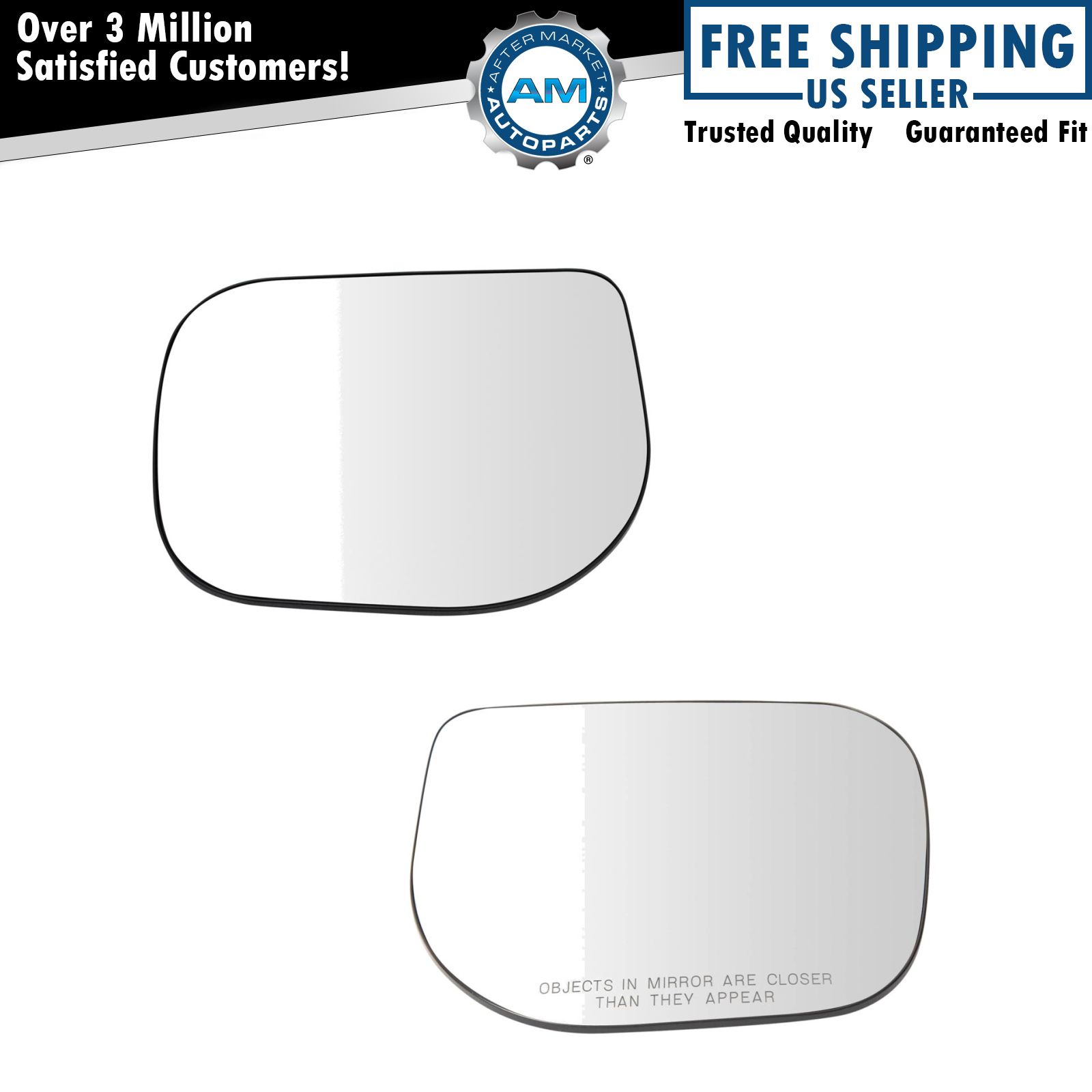 Exterior Mirror Glass w/ Backing Plate LH RH Pair for Nissan Titan