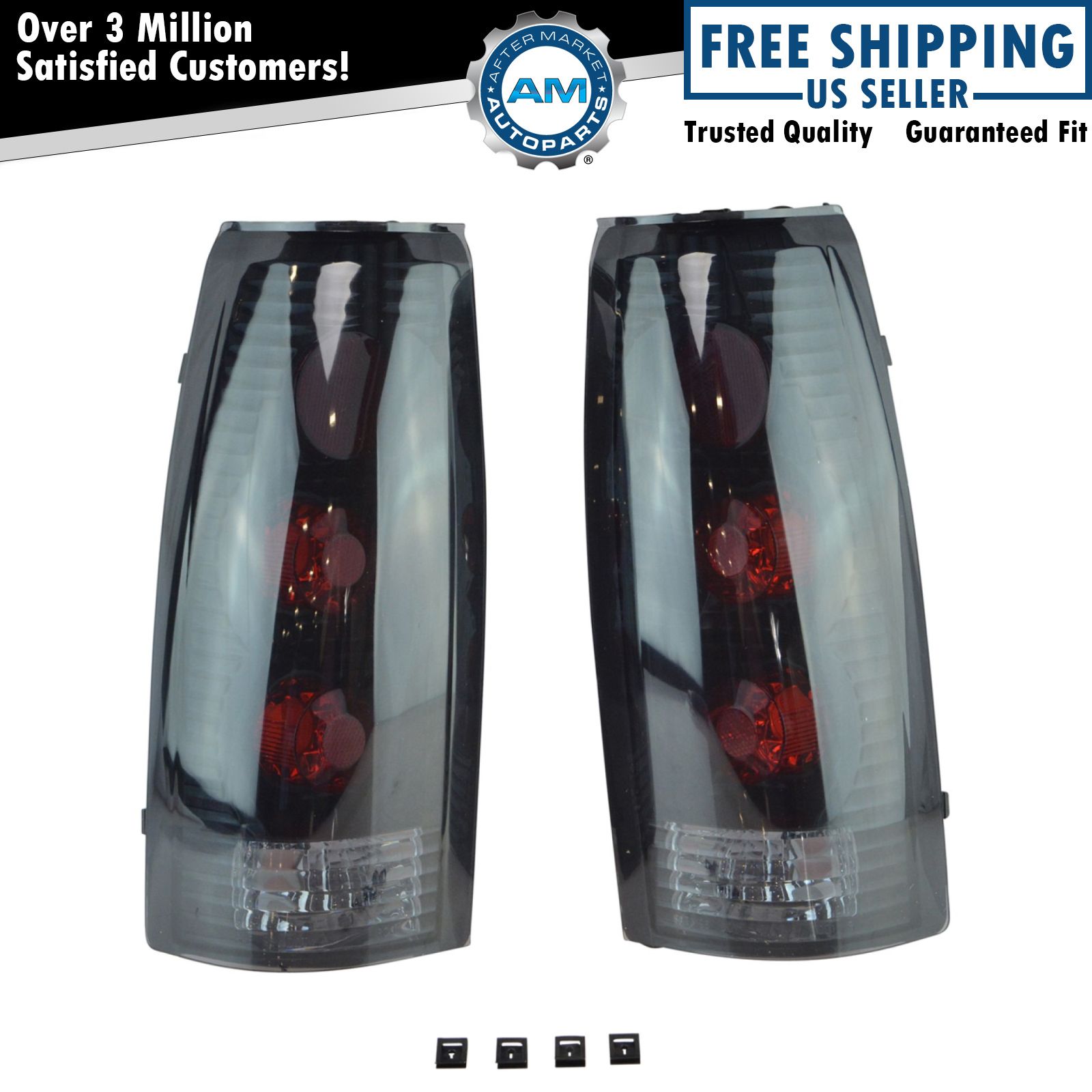 Tail Lights Performance Smoked Lens Altezza Style Lamps Pair for C/K Truck Yukon