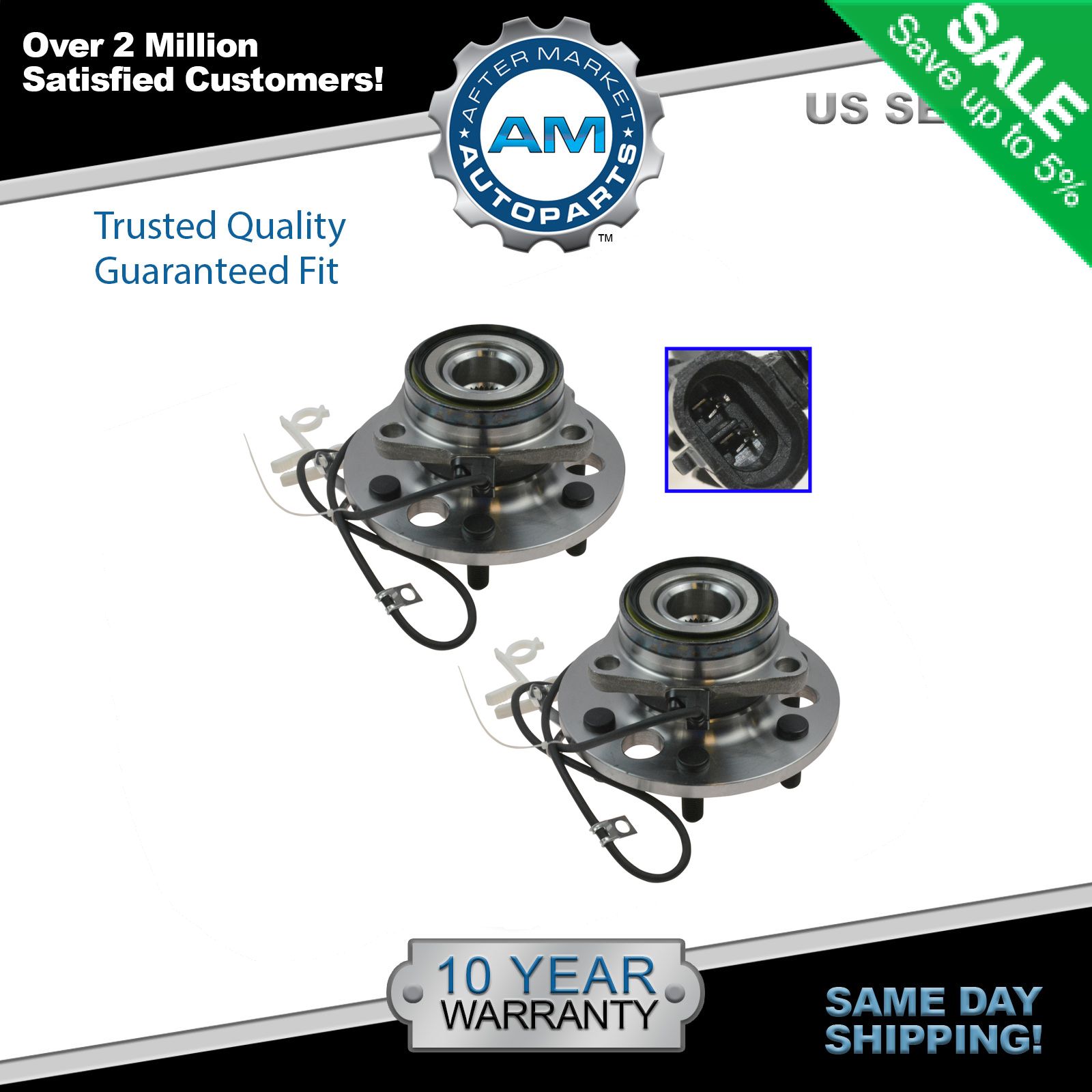 2 Front Wheel Bearing Hub for 19951999 Chevy GMC K1500 Suburban Yukon