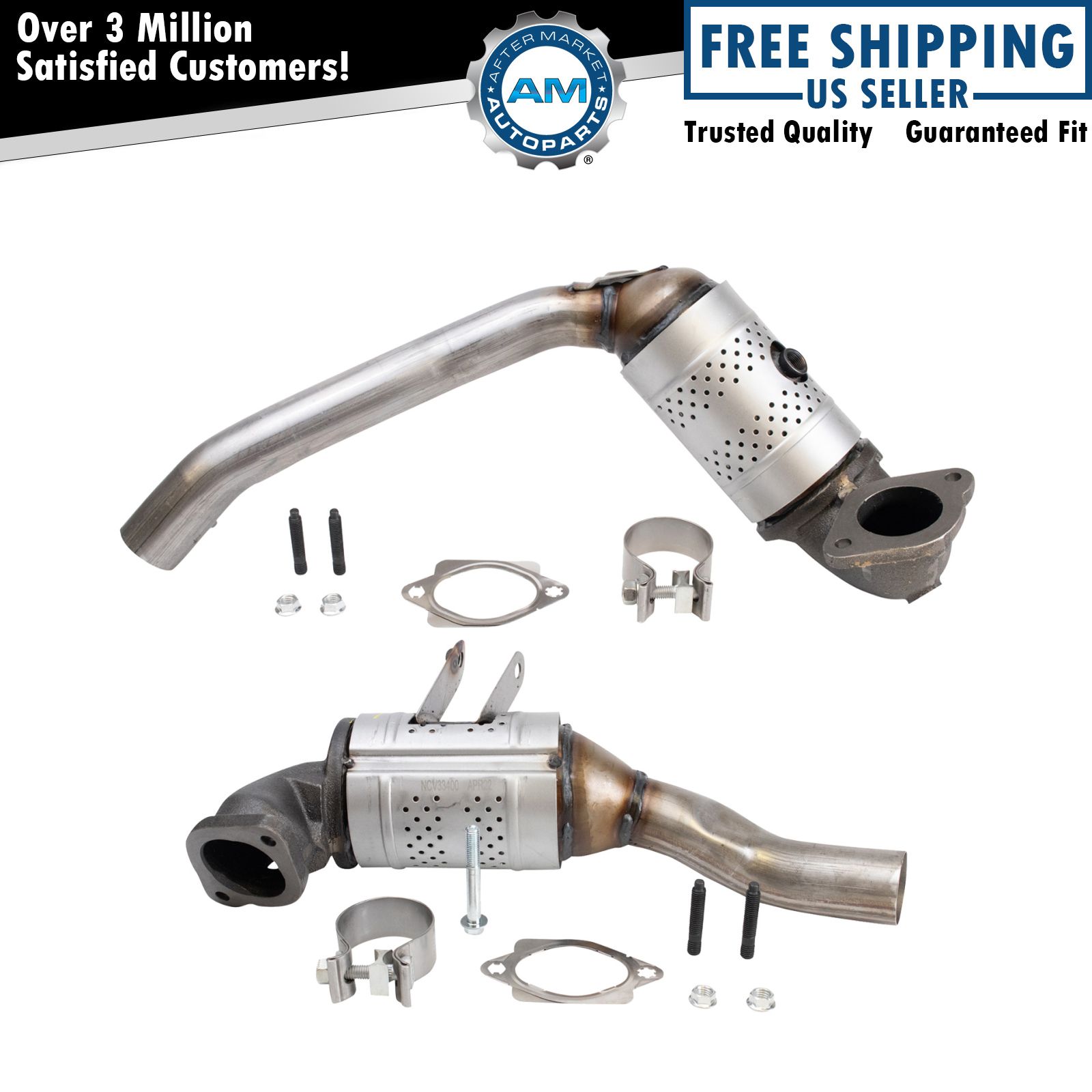 Front Left & Right Catalytic Converter Fits 15-18 Edge Fusion Continental MKX