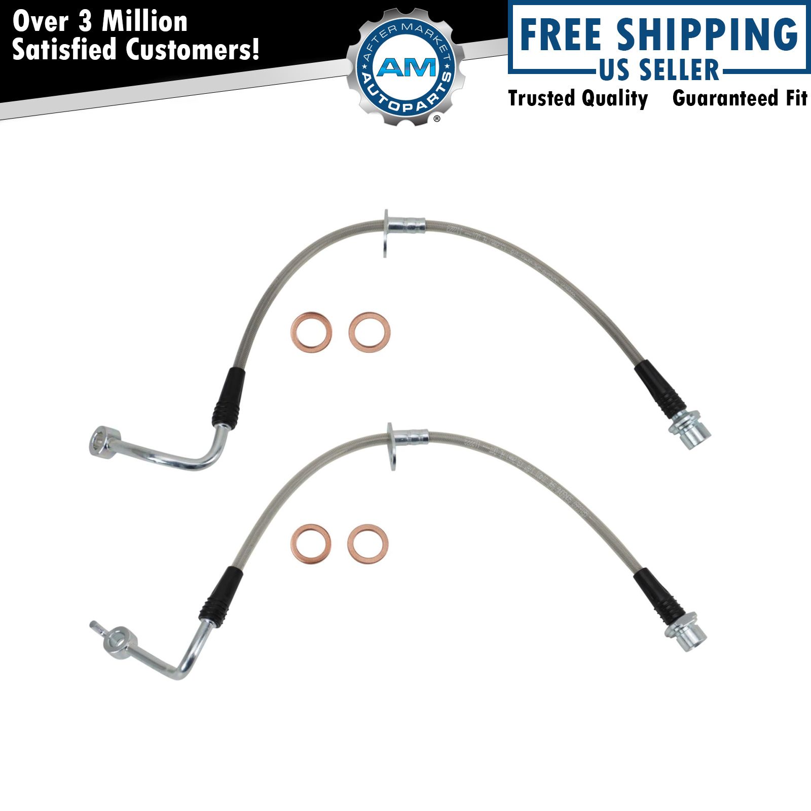 Front Performance Brake Hose Set For 2005-2015 Toyota Tacoma