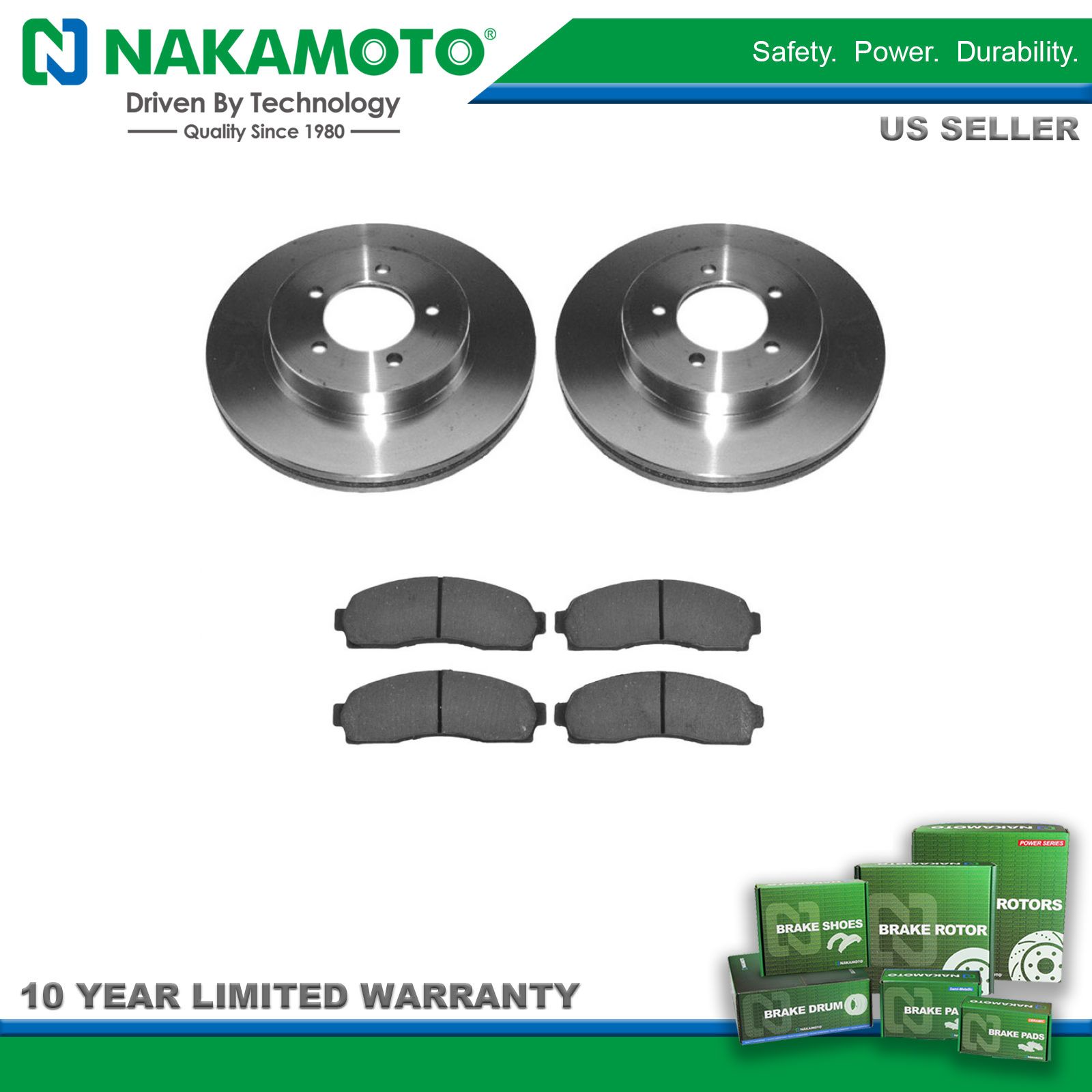 Nakamoto Front Premium Posi Ceramic Brake Pad /& Rotors Kit Set for Ford Mercury