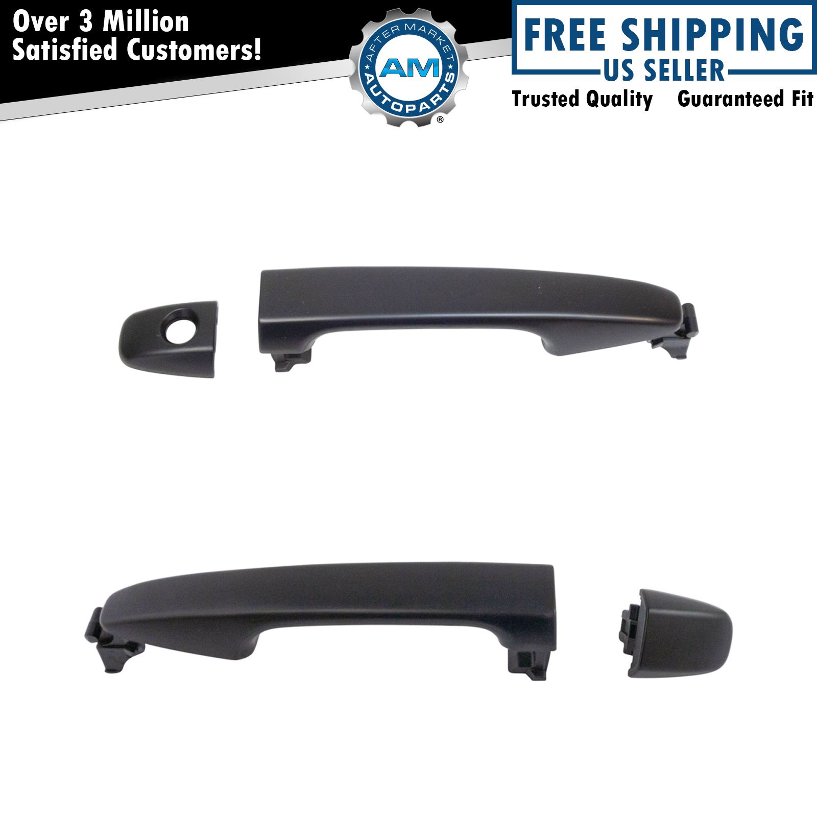 Front Exterior Outside PTM Black Door Handle LH RH Pair Front Exterior Outside PTM Black Door Handle LH RH Pair