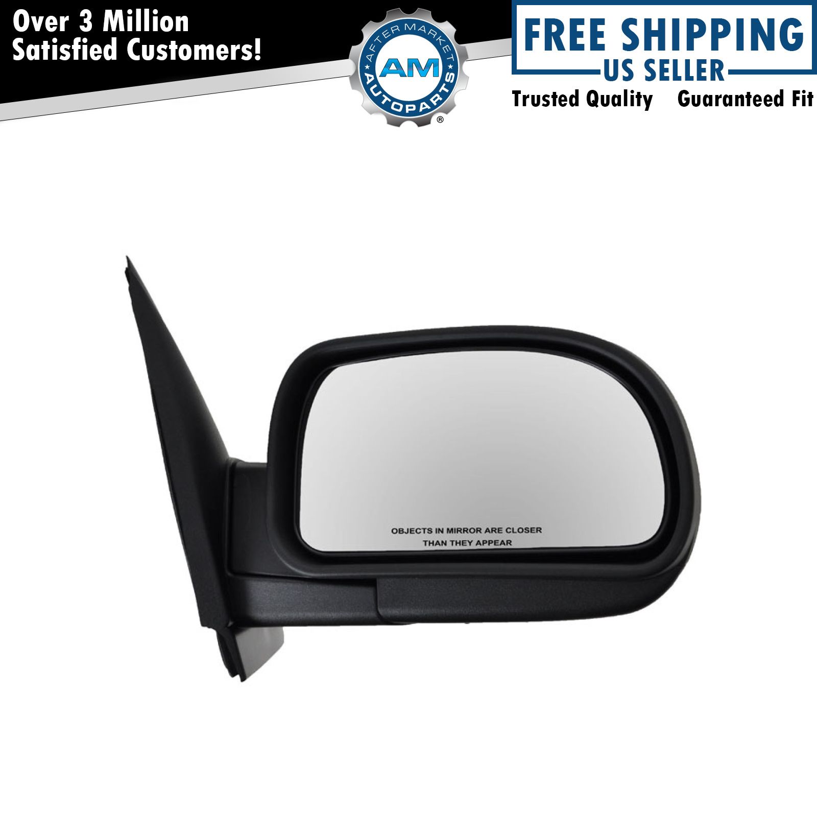 Manual Textured Black Folding Mirror Right Passenger for Chevy Envoy Trailblazer