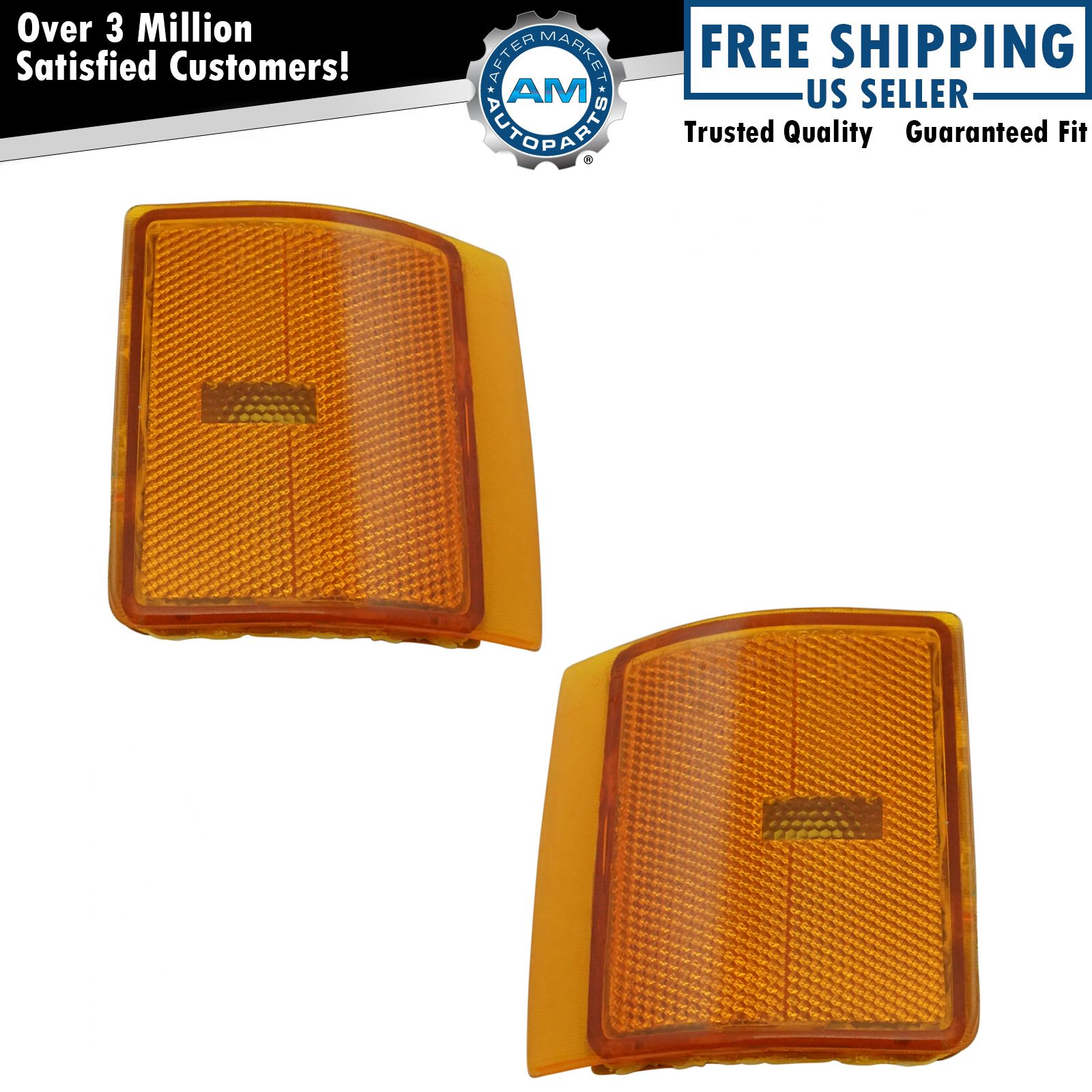 2pc Lower Corner Parking Turn Signal Light Lamp Set for Chevrolet GMC Truck