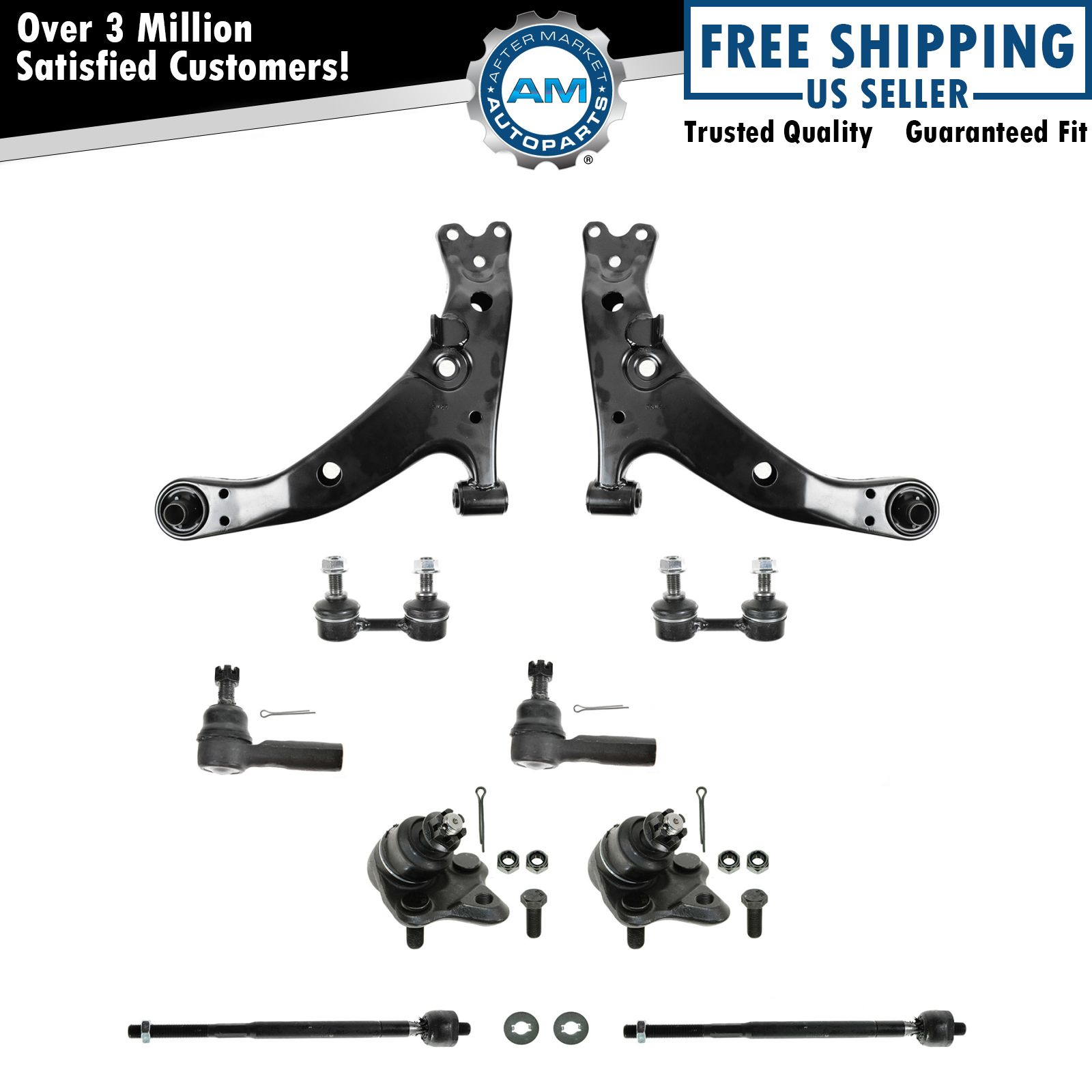 10 Piece Steering Suspension Kit Set Front for 96-02 Toyota Corolla NEW