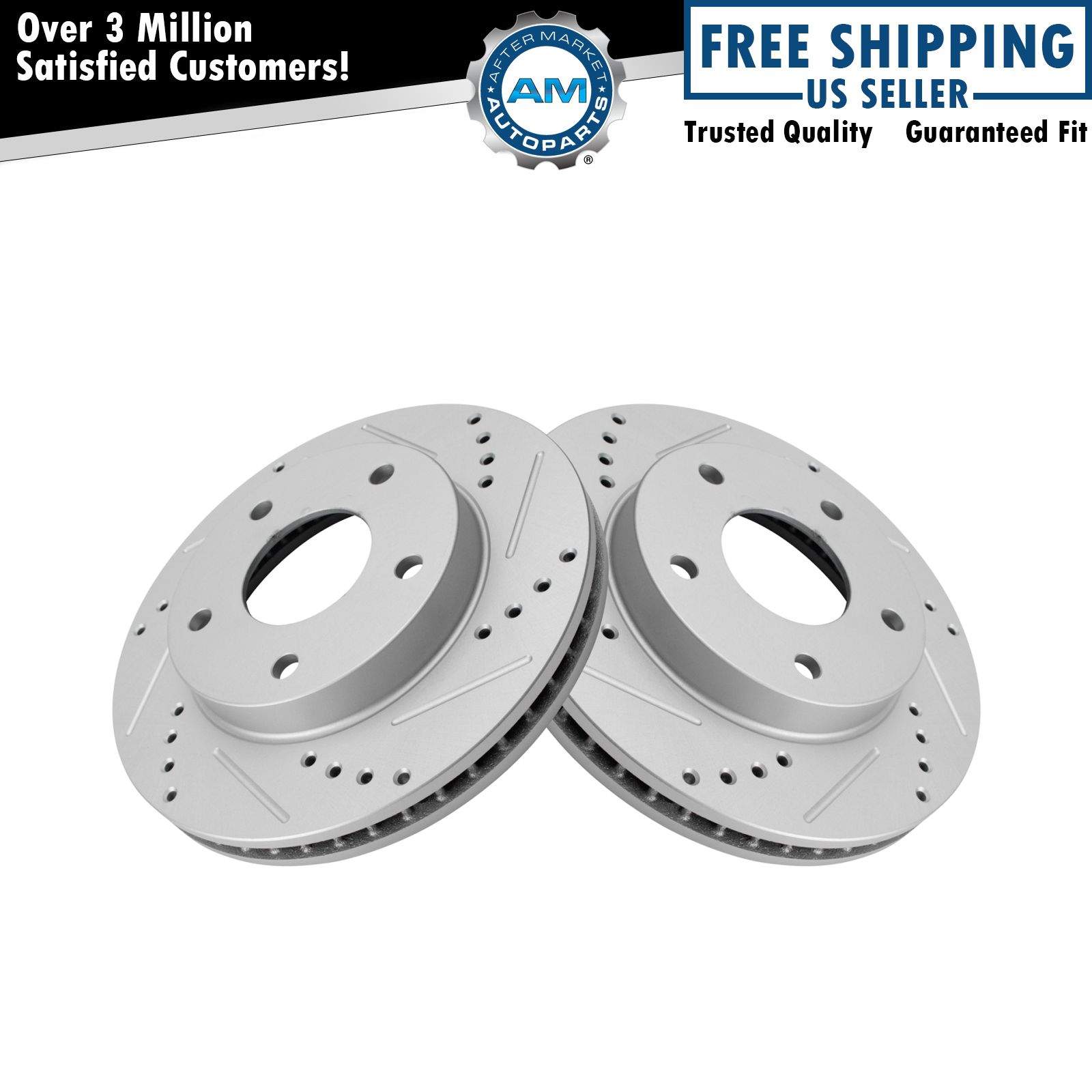 Performance Brake Rotor Drilled & Slotted G-Coated Front or Rear New