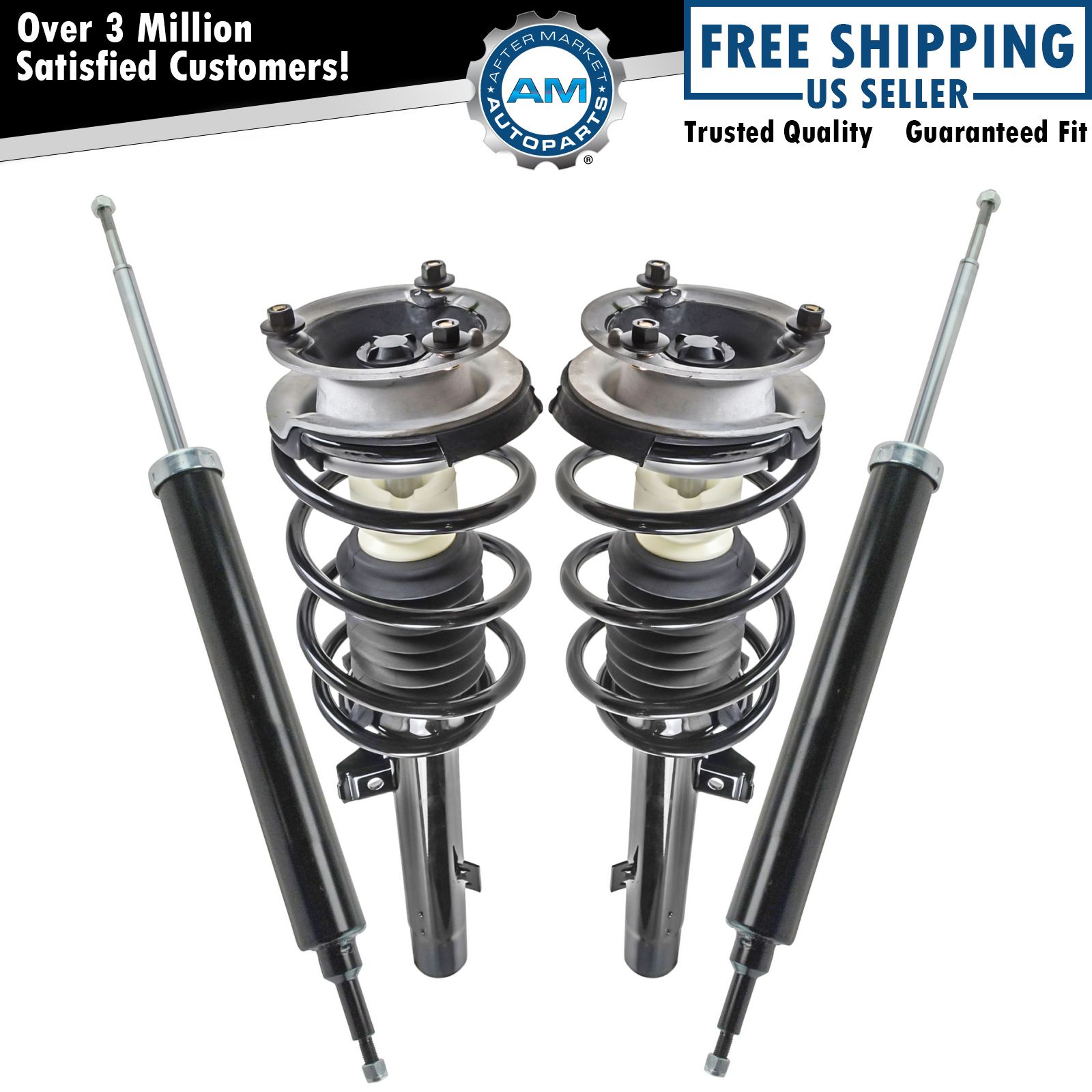 Front Rear Loaded Complete Strut Spring Assembly Shock Absorber Kit Set 4pc