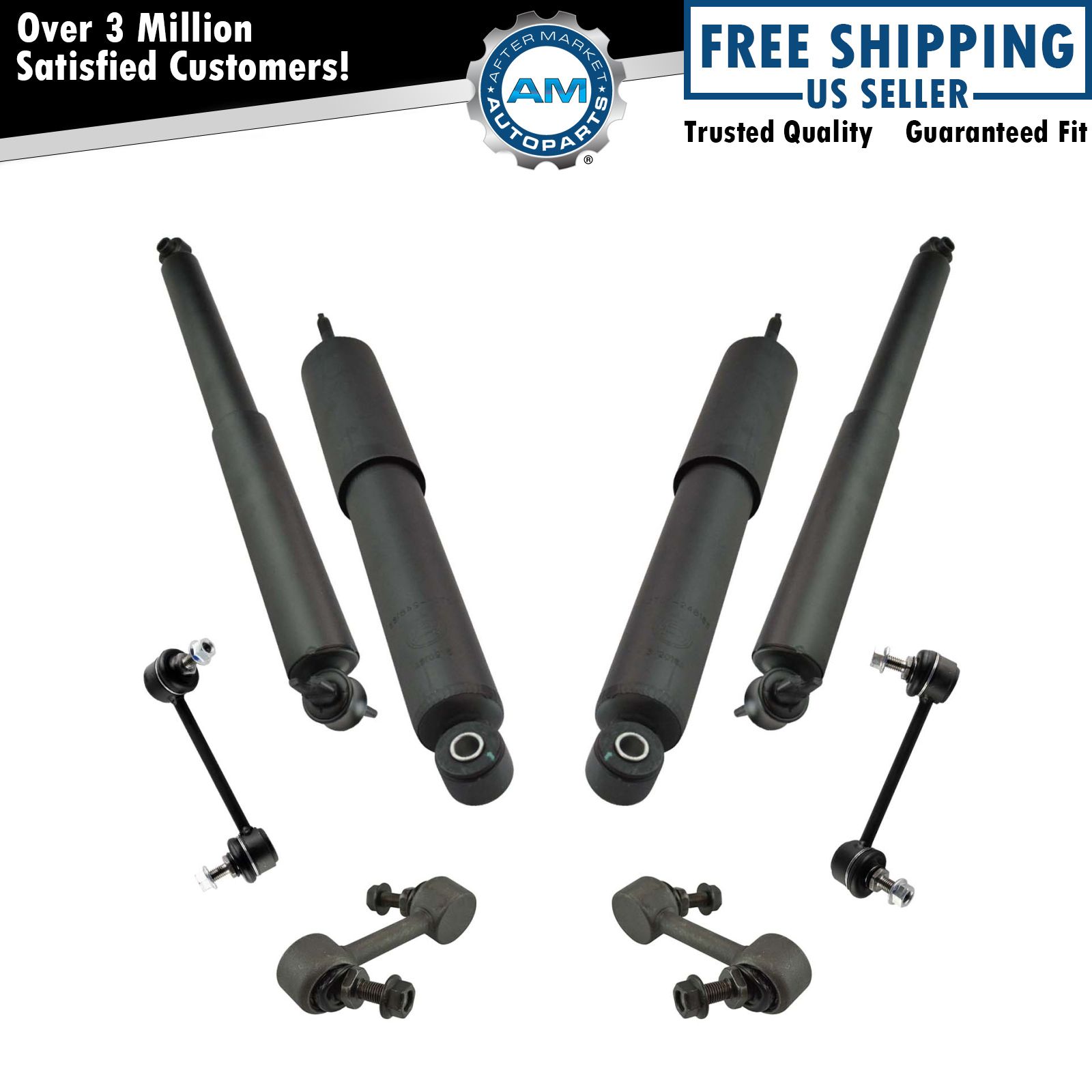 Front & Rear Shock Absorbers with Sway Bar End Links Kit for Colorado Canyon