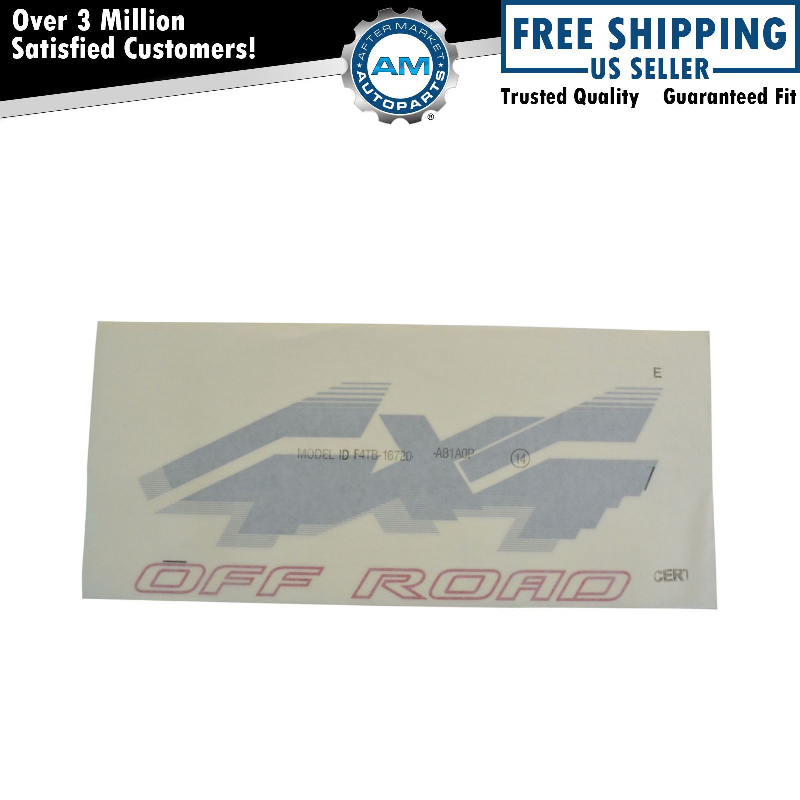 OEM 4x4 Off Road Bed Decal Red & Silver Rear LH or RH for Ford Pickup Truck New