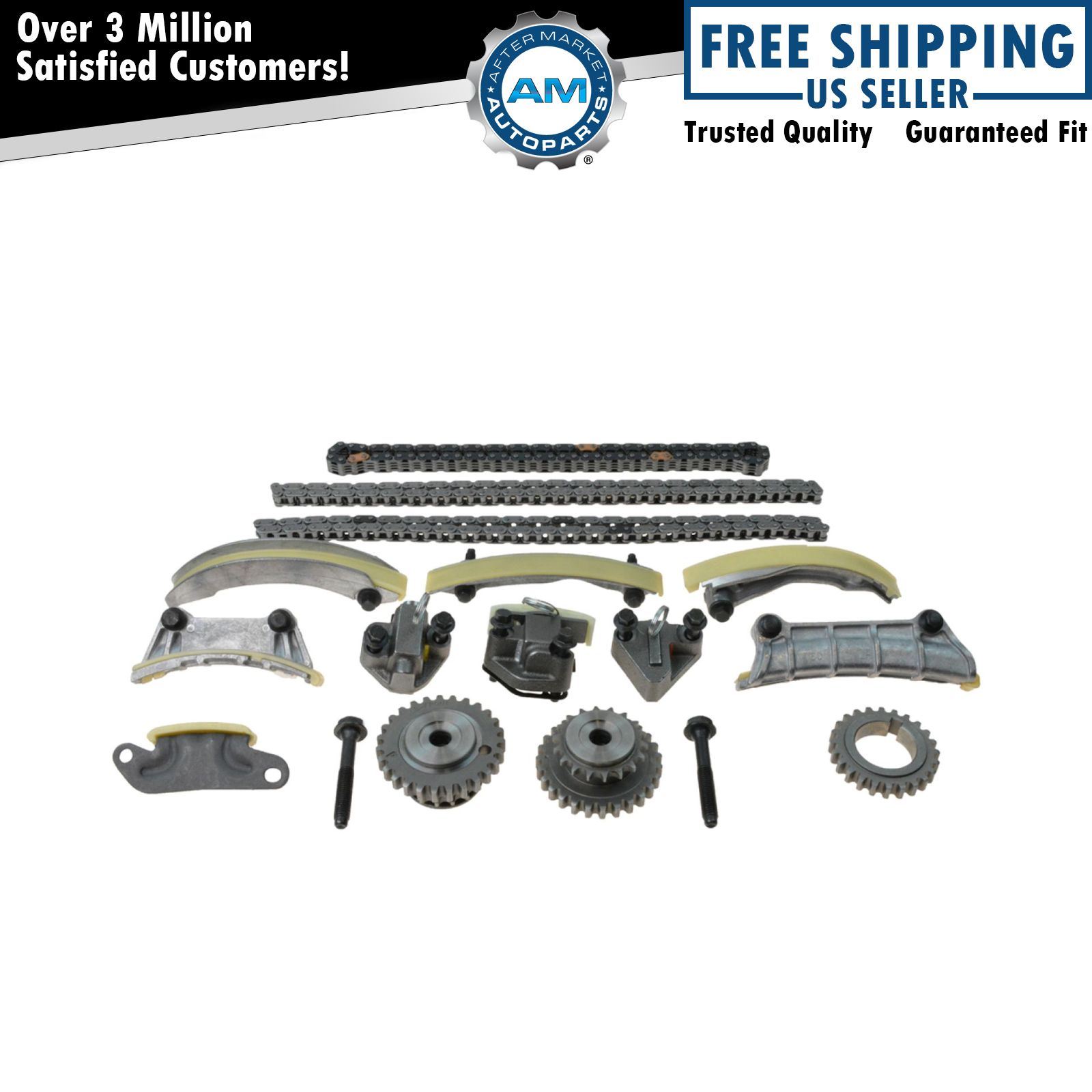 Engine Timing Chain Tensioner Idler Guide Rail Kit Set for LaCrosse CTS