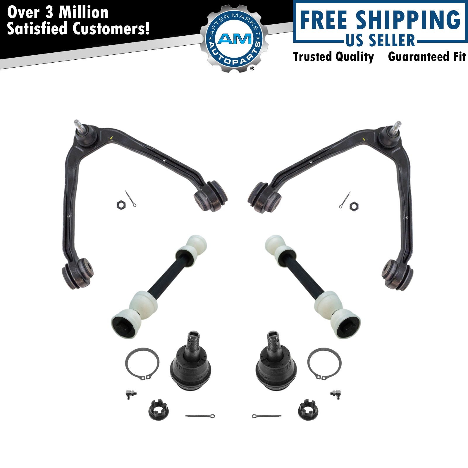 6PC Front Control Arm Ball Joints Sway Bar Links Kit for Silverado Tahoe Suburba