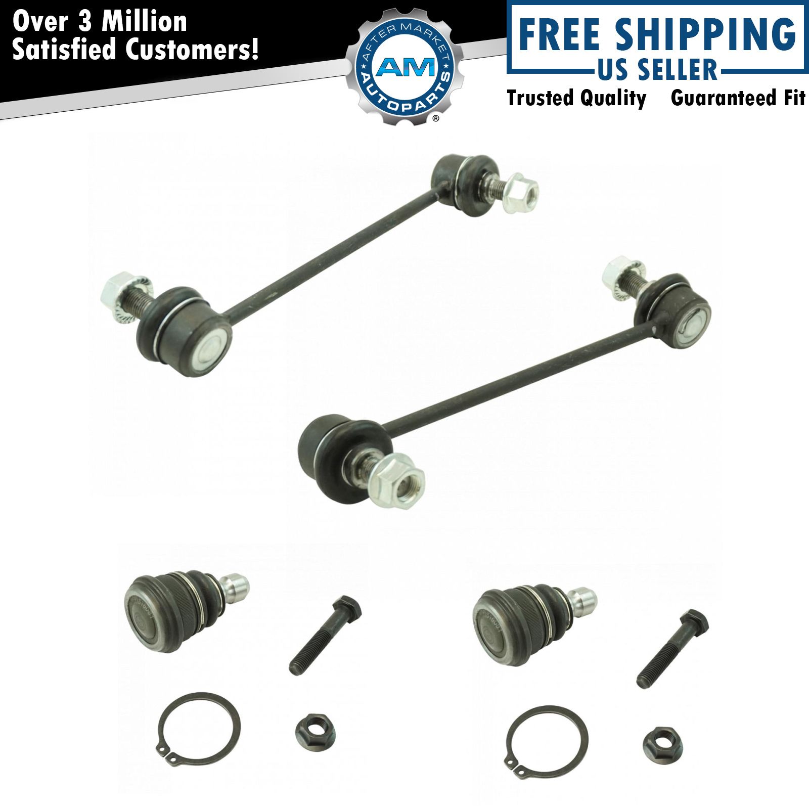 4 Piece Suspension Kit Lower Ball Joints Sway Bar End Links For Kia ...