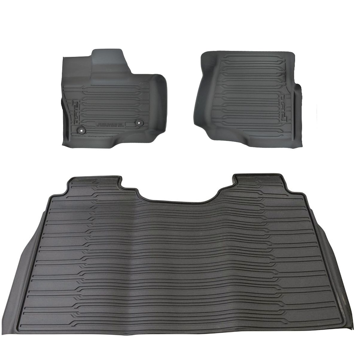 Oem All Weather Tray Style Black Rubber Floor Mat Kit Set Of 3 For