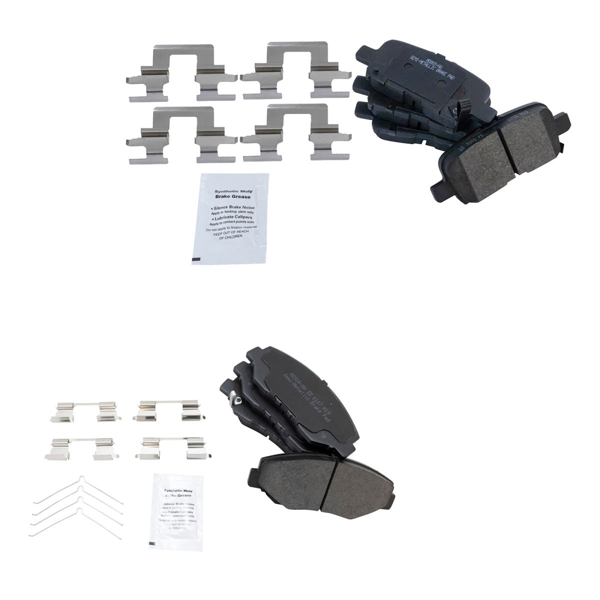 SemiMetallic Disc Brake Pads Set Kit Front & Rear for 0308 Honda