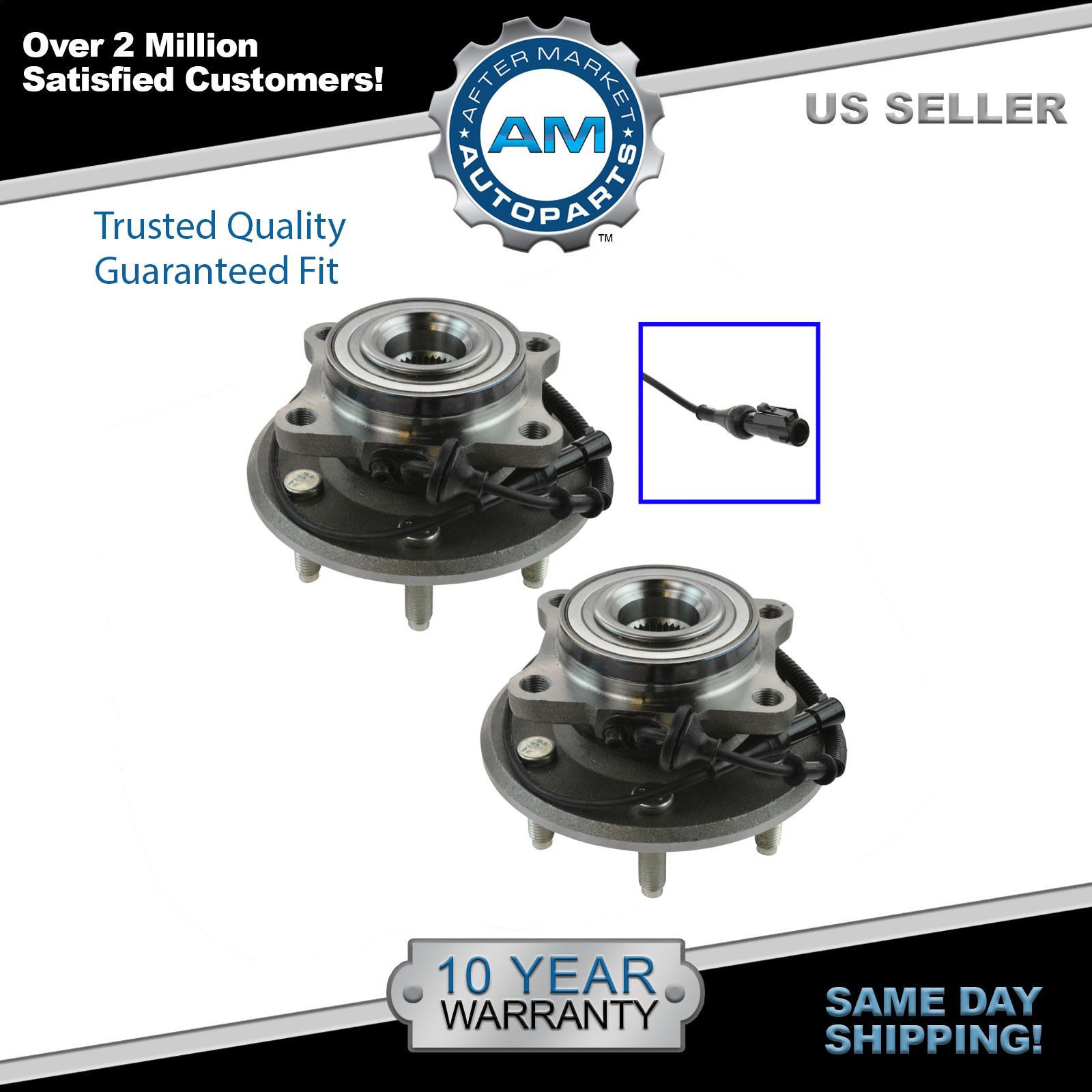 Set of (2) New REAR Wheel Hubs and Bearings for Ford Expedition