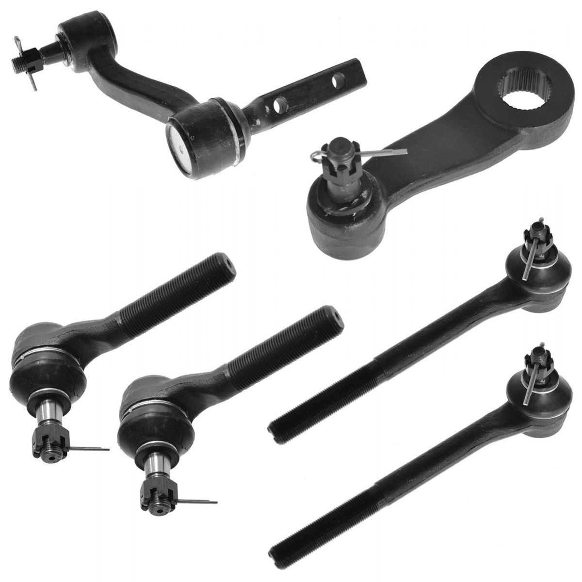 6 Piece Idler Arm Pitman Arm Inner & Outer Tie Rods Kit for GM Pickup
