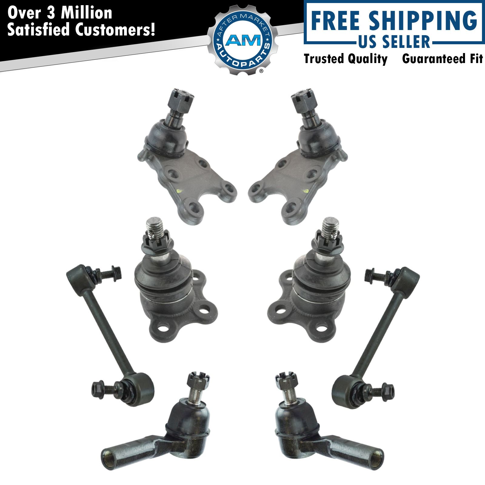 Front Ball Joint Tie Rod End Sway Bar Link Steering Suspension Kit Set 8pc