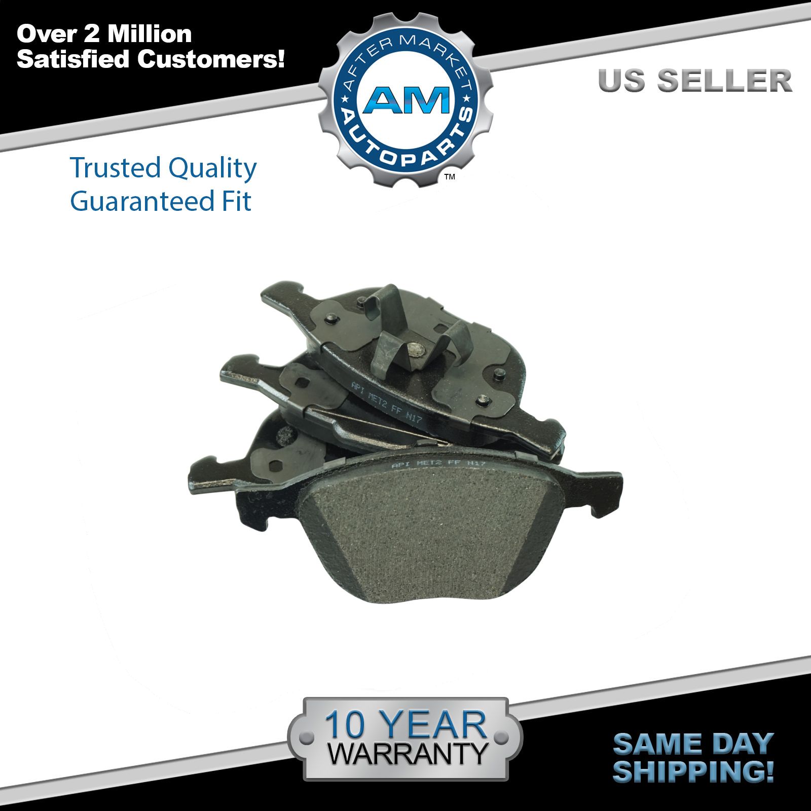 Both Left and Right 2016 For Ram 1500 Front Set Semi Metallic Brake Pads with 2 Years Manufacturer Warranty