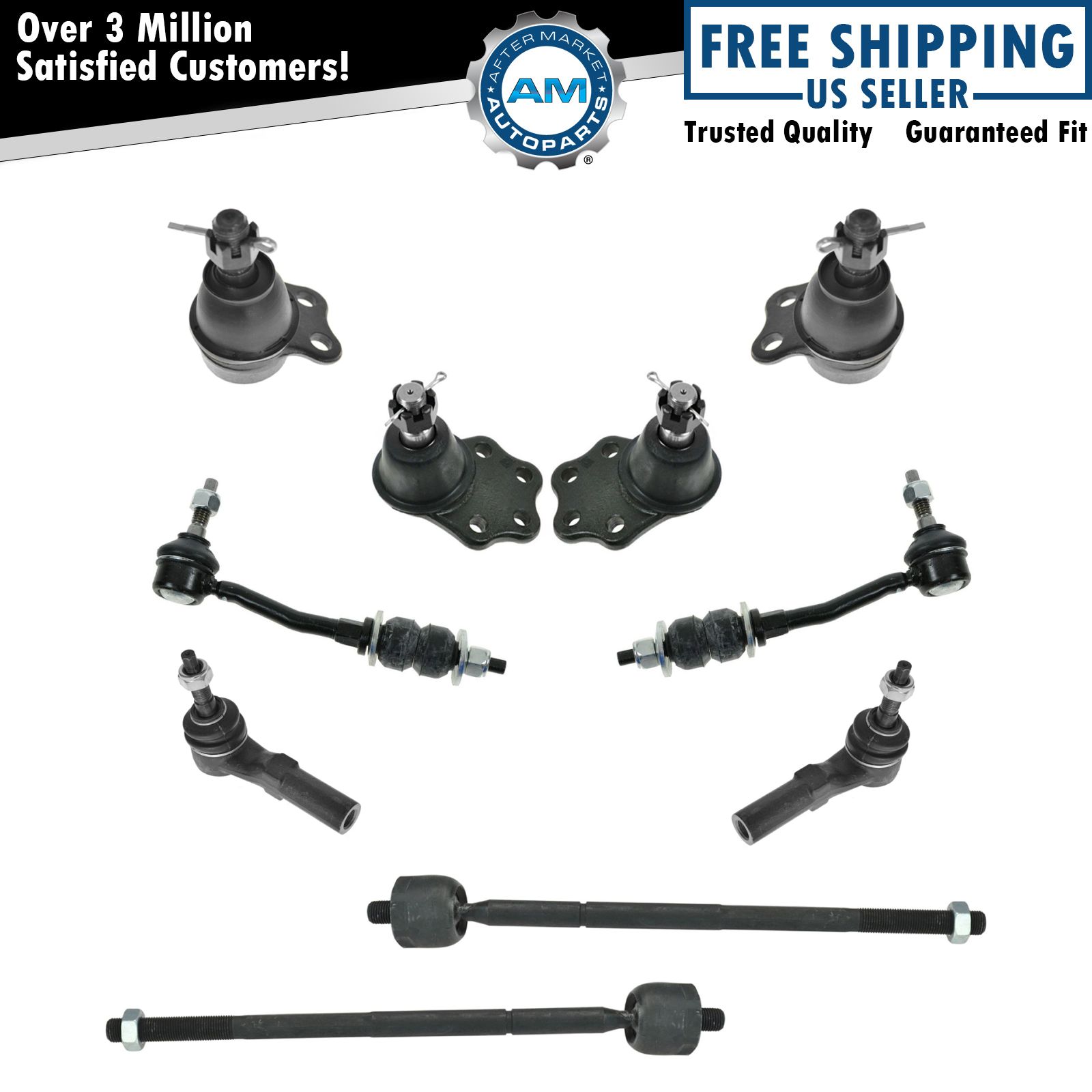 Front Ball Joint Tie Rod End Sway Bar Link Kit Set for Dodge Dakota