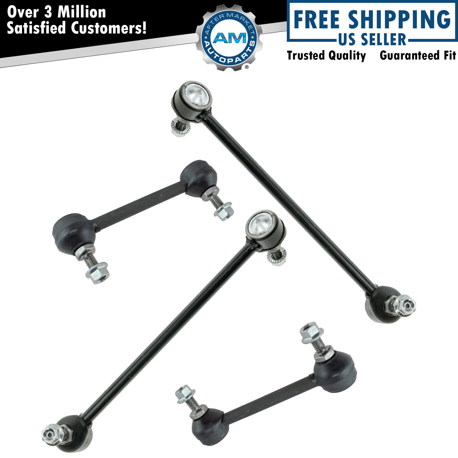 4 Piece Front & Rear Sway Bar End Link Kit LH & RH Sides for Ford Mercury New
