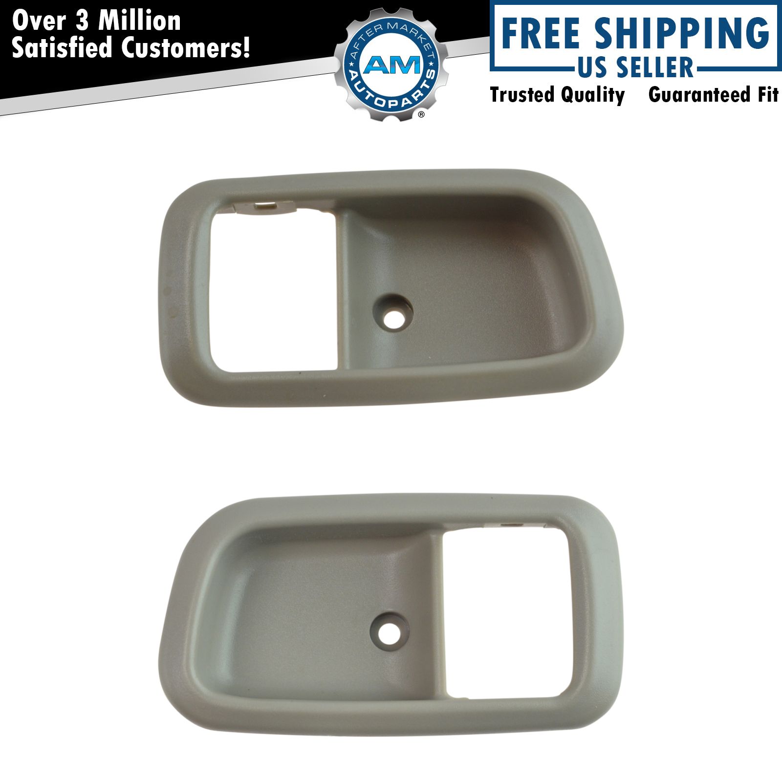 Interior Door Handle Bezel Light Charcoal Gray Front Left Right Pair for Tundra