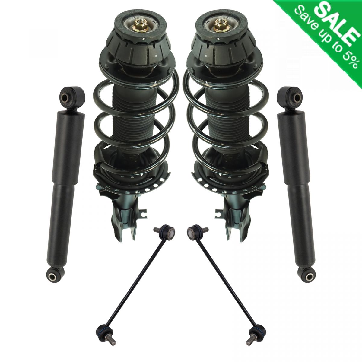 Front Rear Complete Strut Spring Assembly Shock Sway Link 6pc Kit for