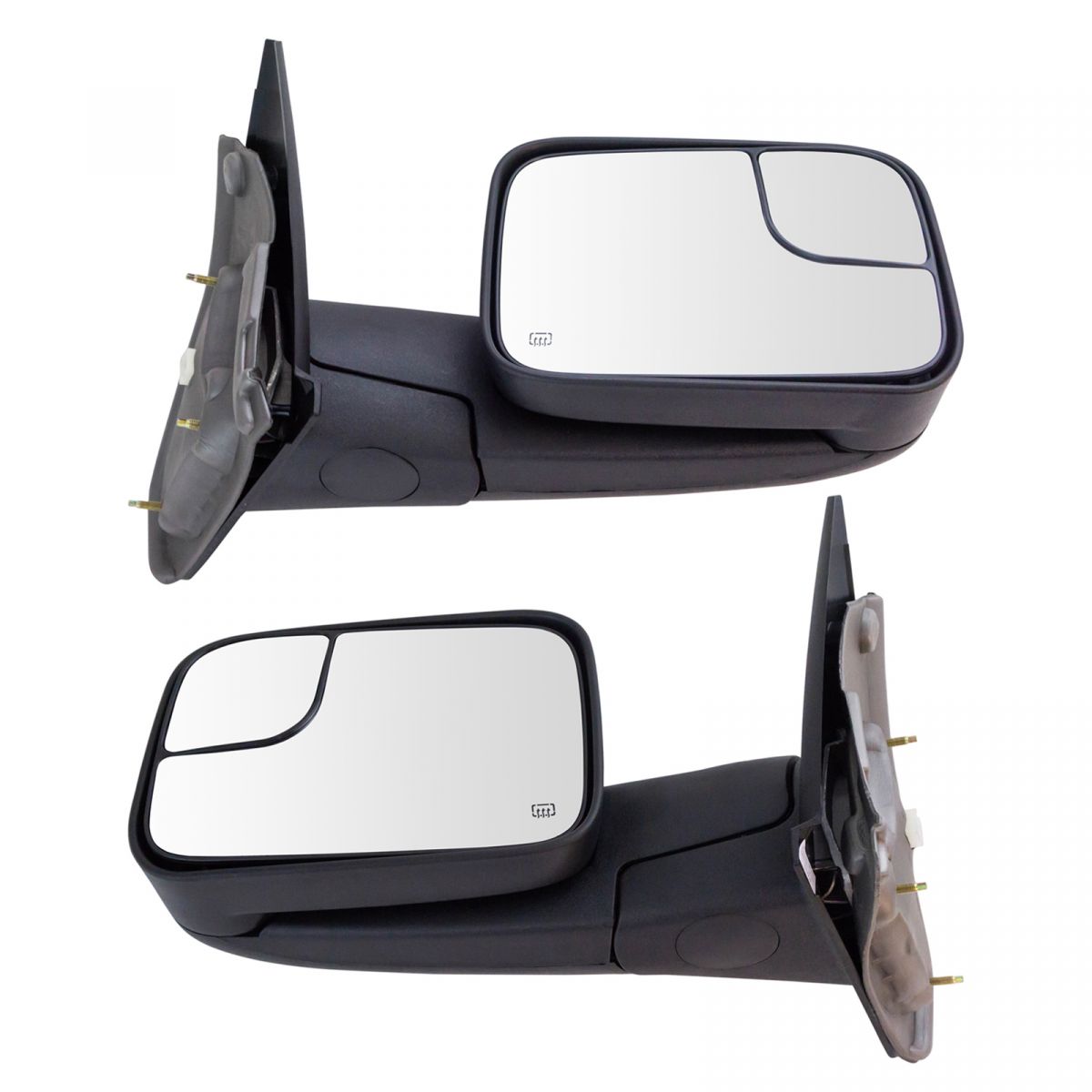 Towing Mirror Power Heated Textured Black Pair Set for Dodge Ram Truck New