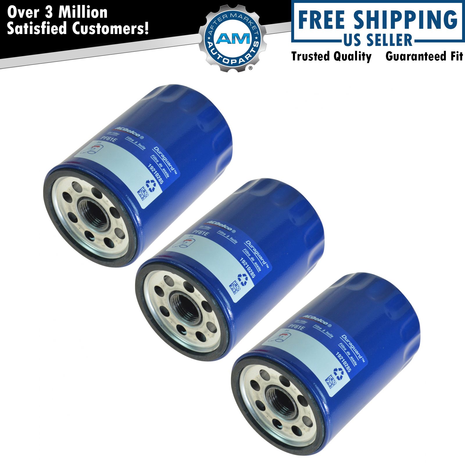 AC Delco PF61F Engine Oil Filter Set of 3 for Chevy Olds Buick Pontiac Saturn