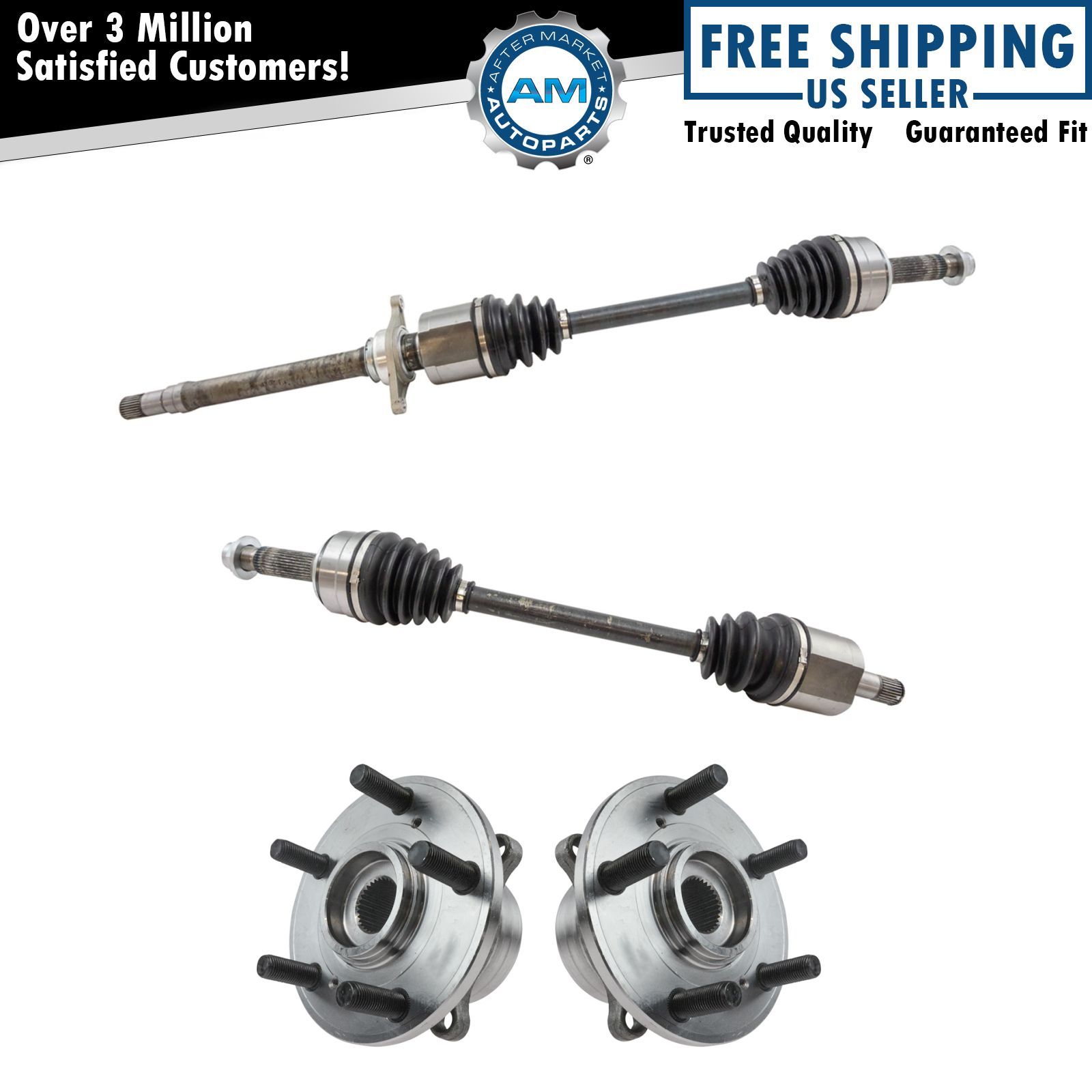 Front CV Axle Shaft Assembly Wheel Hub Bearing Kit Set 4pc for Honda