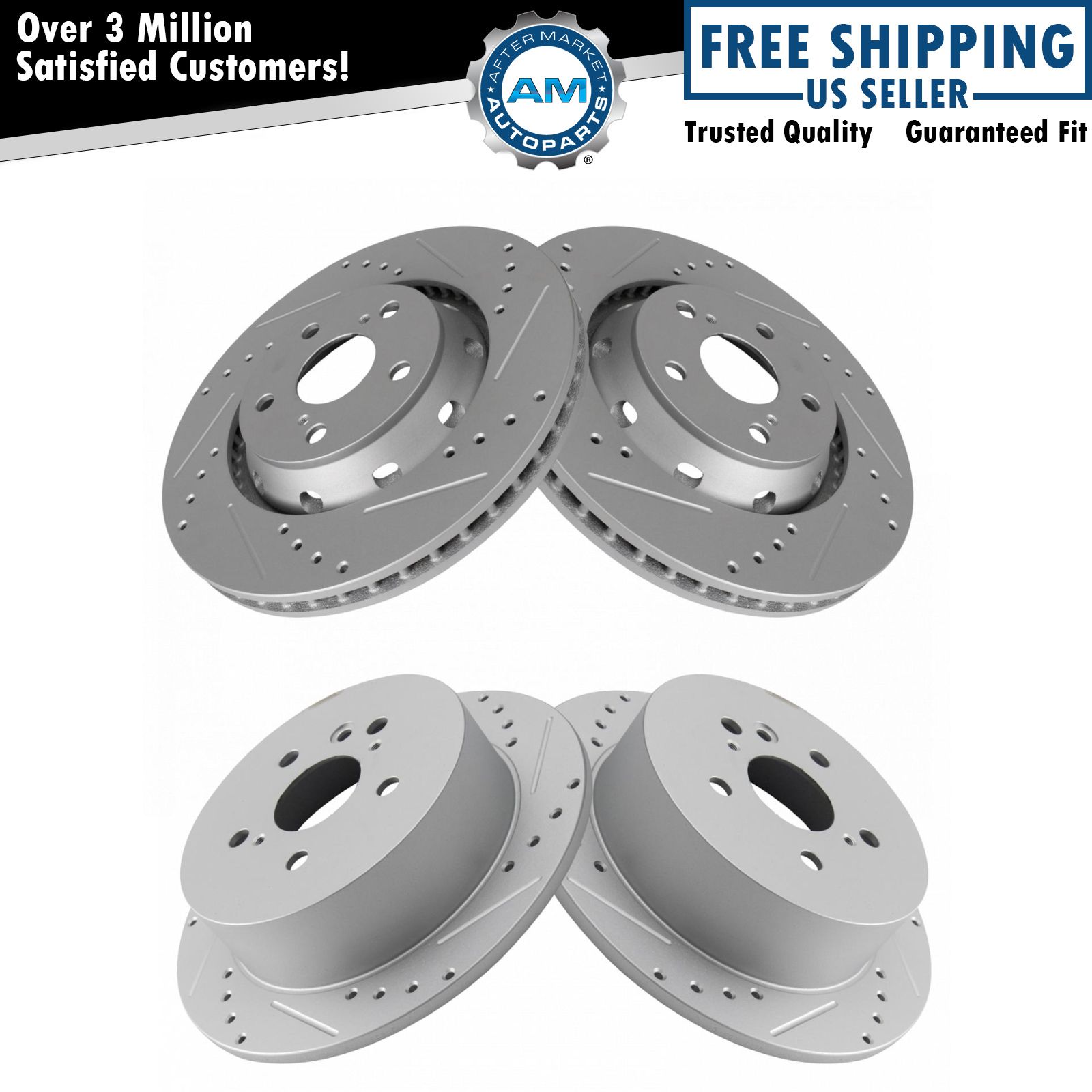 Front and Rear Brake Rotors Set For 2009-2015 Toyota Venza