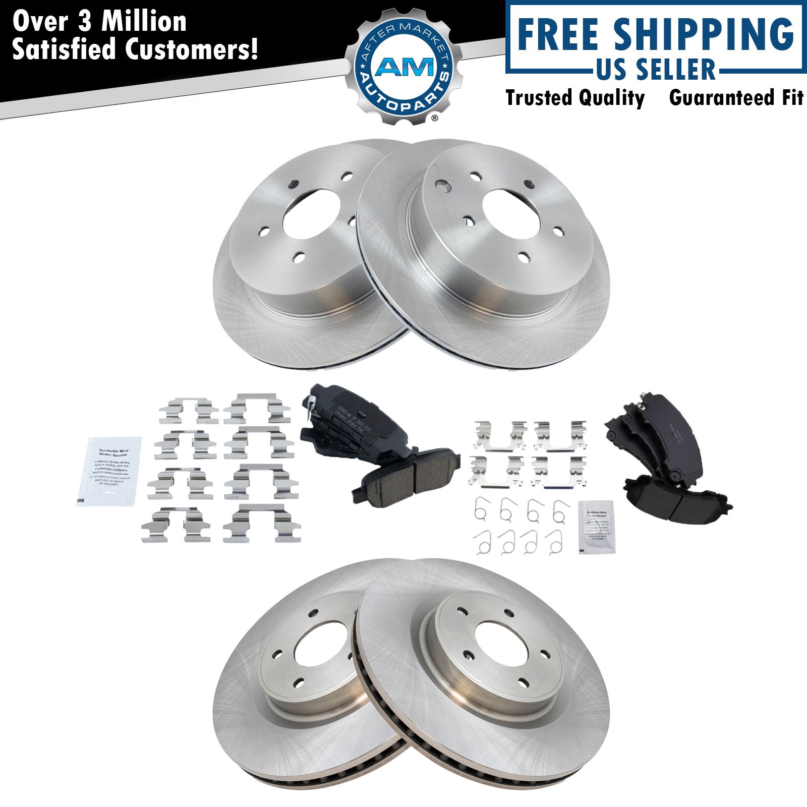 Front & Rear Ceramic Brake Pad & Rotor Kit for Infinity Q50 eBay