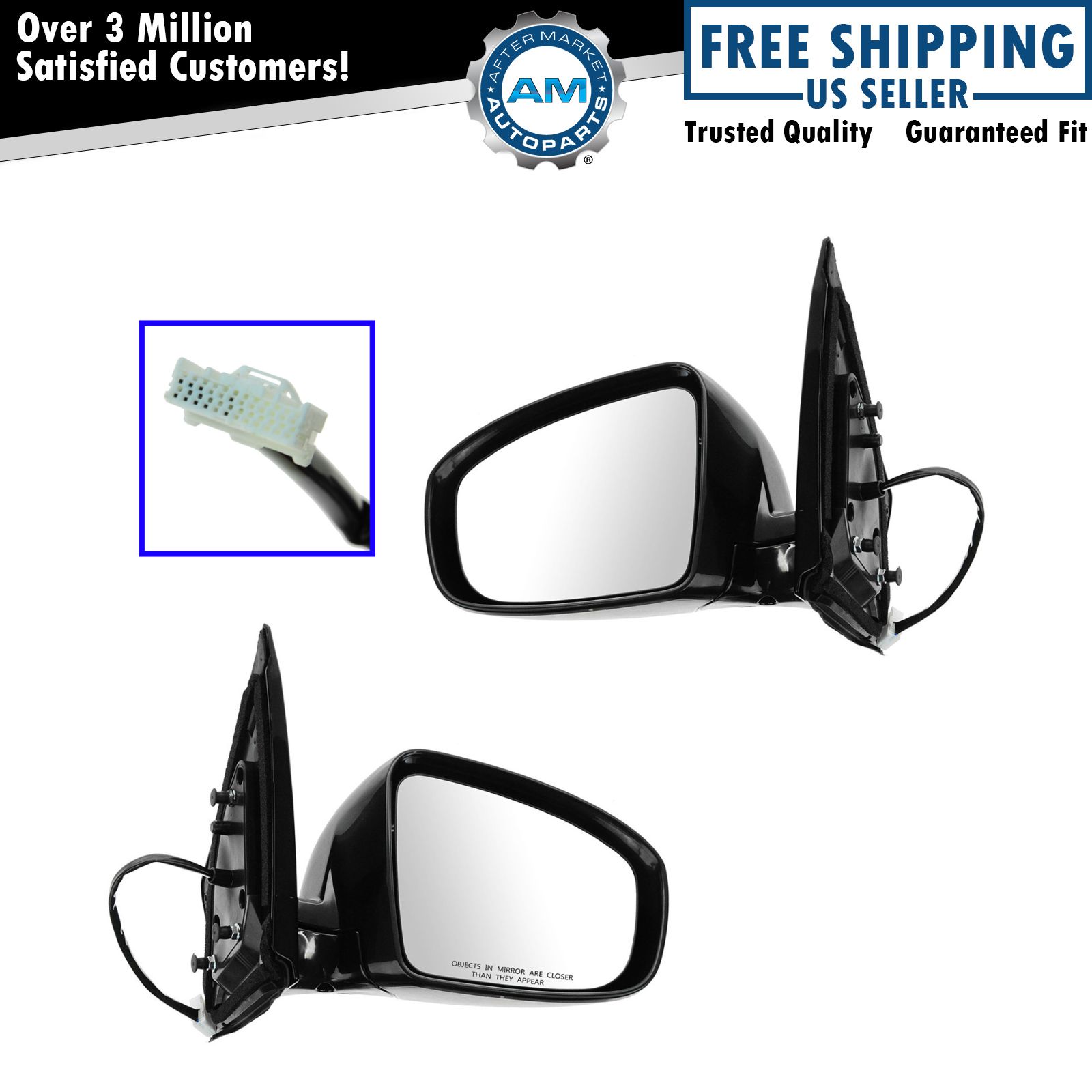 Side View Mirror Set Left & Right Power Heated Fits 2009-2014 Nissan Murano