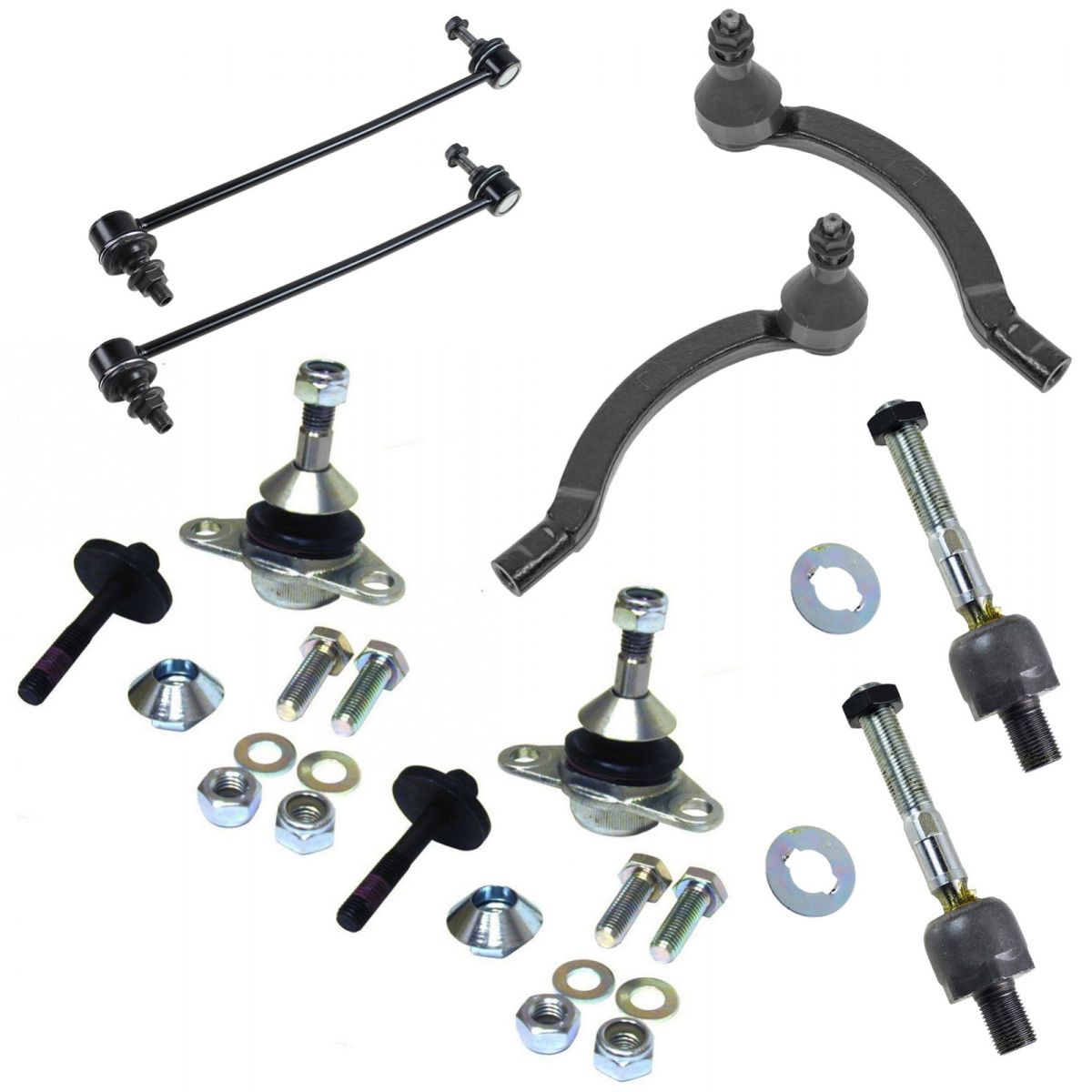 8 Piece Kit Tie Rod Ball Joint Sway Bar End Link LH RH for Volvo S60