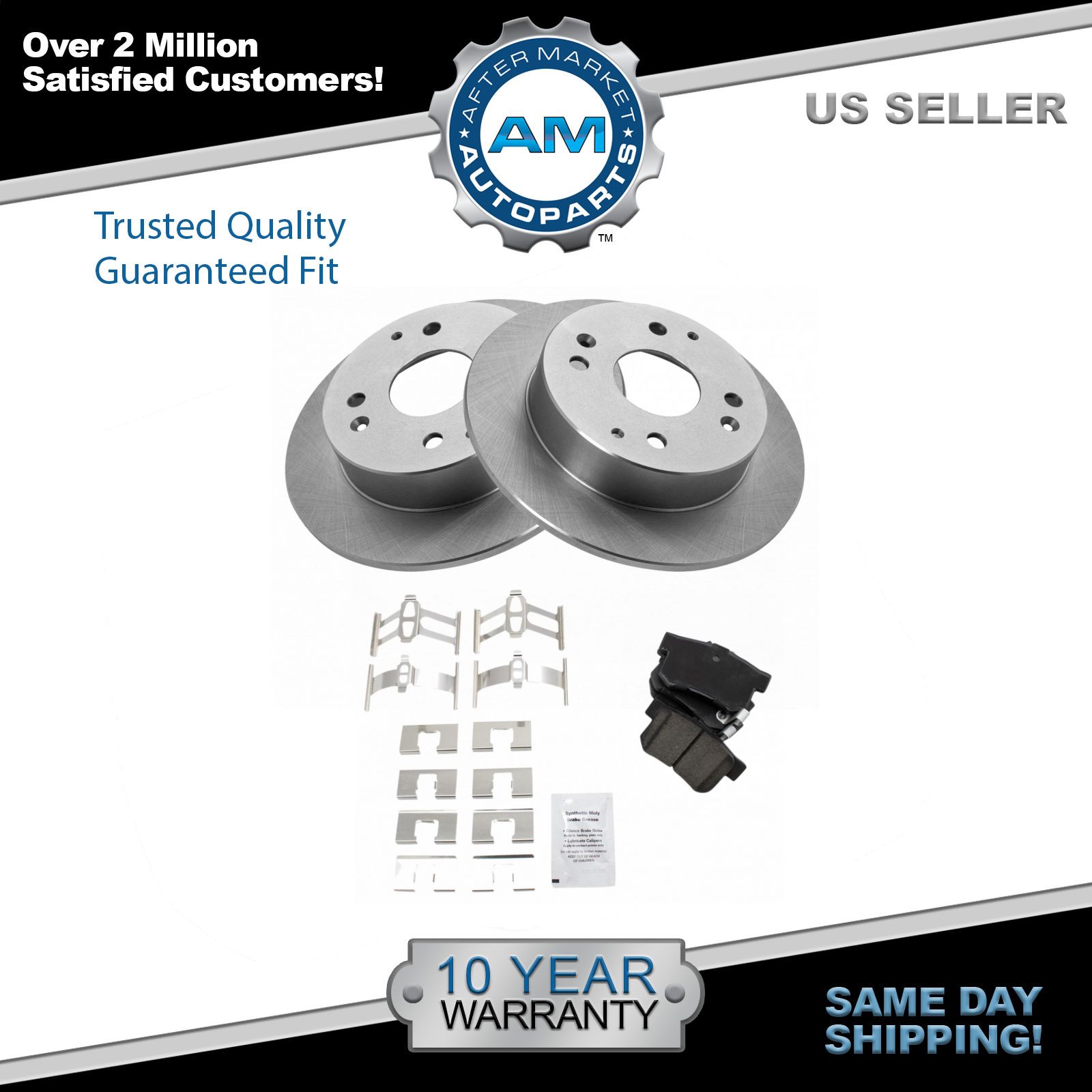 Nakamoto Rear Ceramic Brake Pad & Rotor Kit Set for Honda Accord Acura CL ...