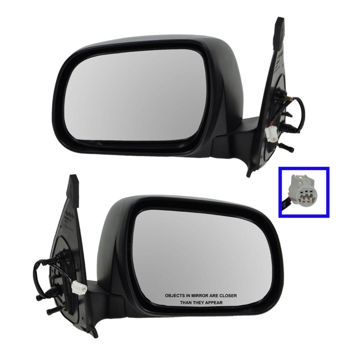 New Pair Set Manual Side View Mirror Textured Assembly for 05-11 Toyota Tacoma